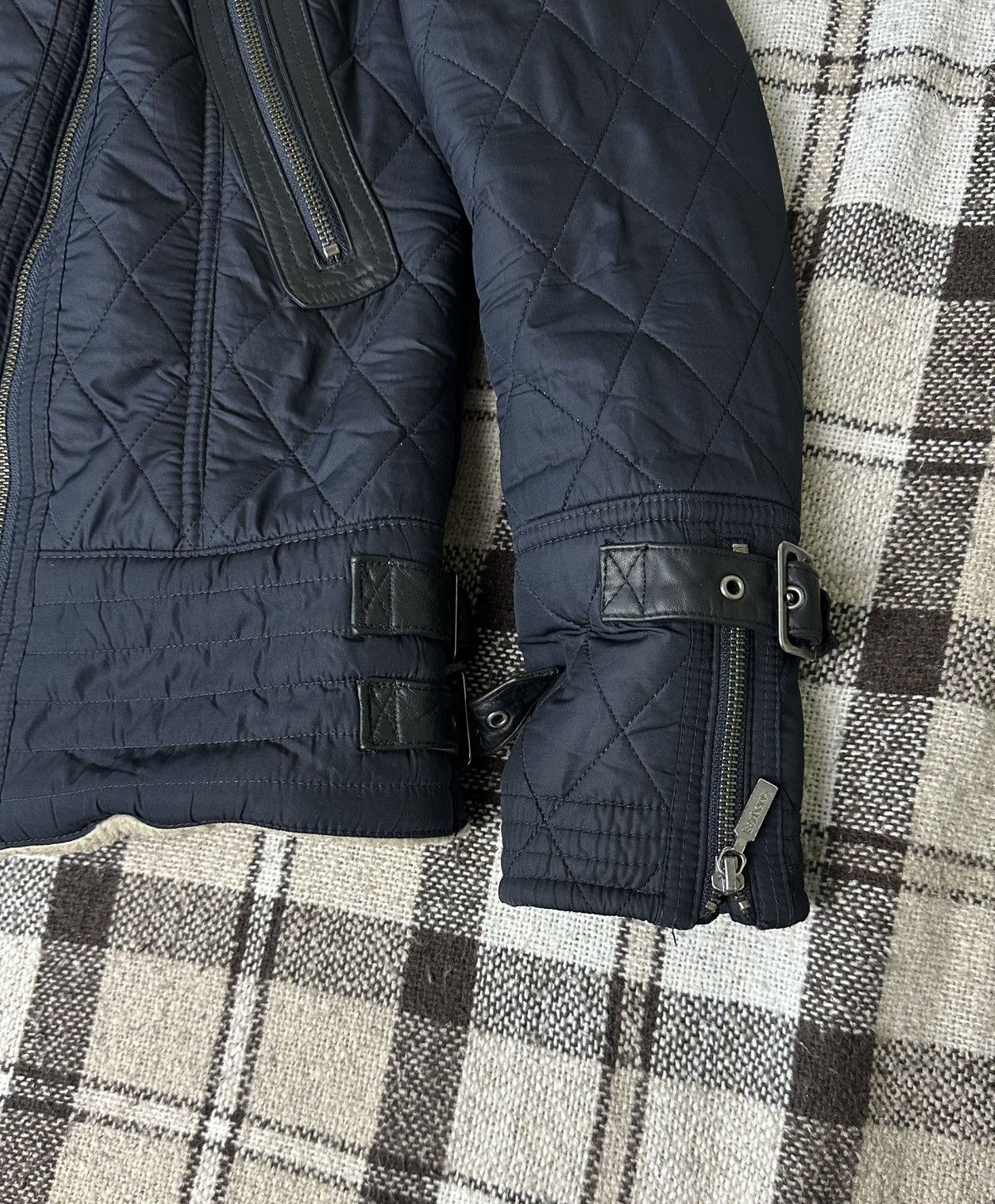 Barbour Battalion Quilt Navy Jacket with Sherpa size 36/uk10