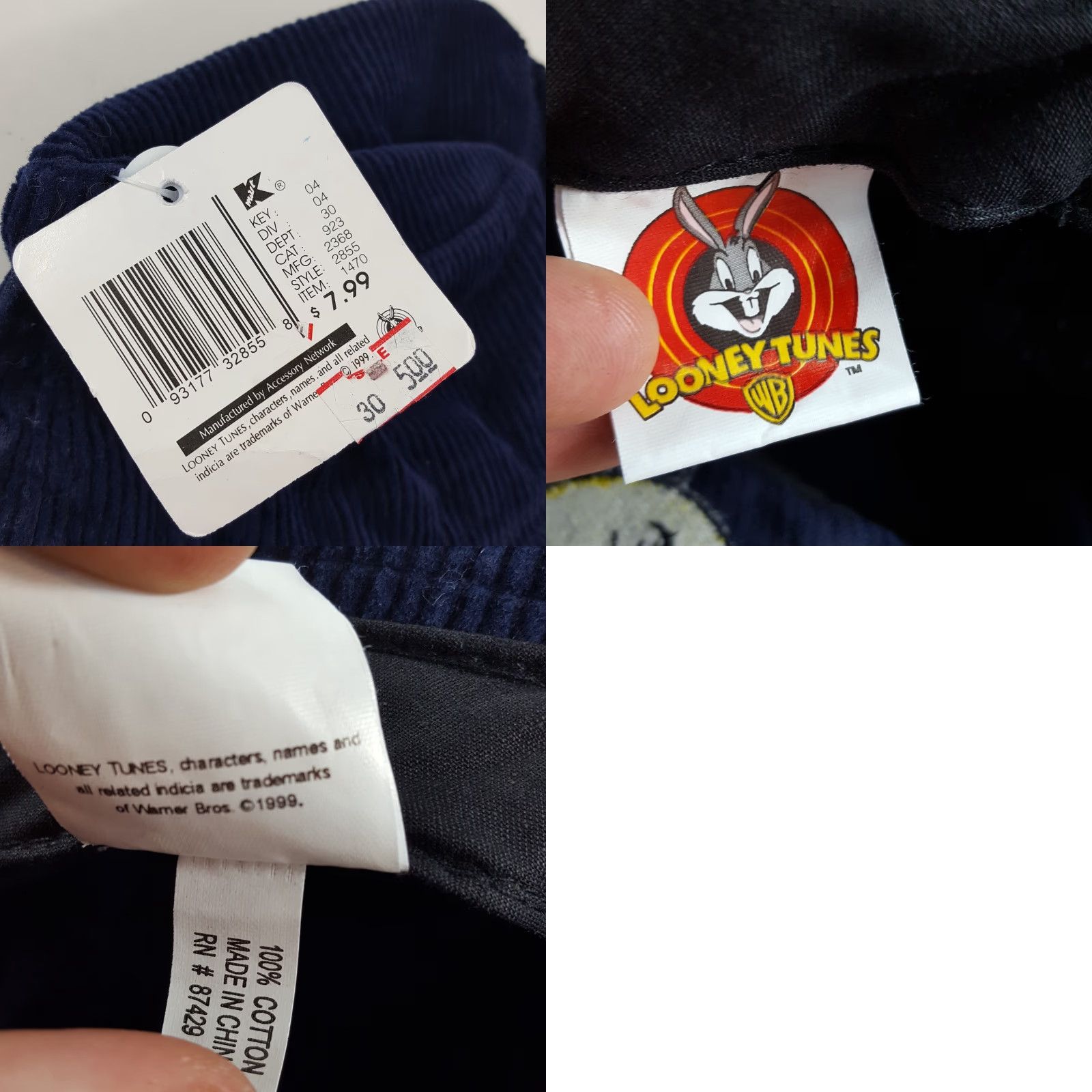 Vintage VINTAGE Looney Tunes Tweety Bird Bucket Hat M Blue Corduroy 90s Cartoon Casual Mens Size ONE SIZE - 8 Thumbnail