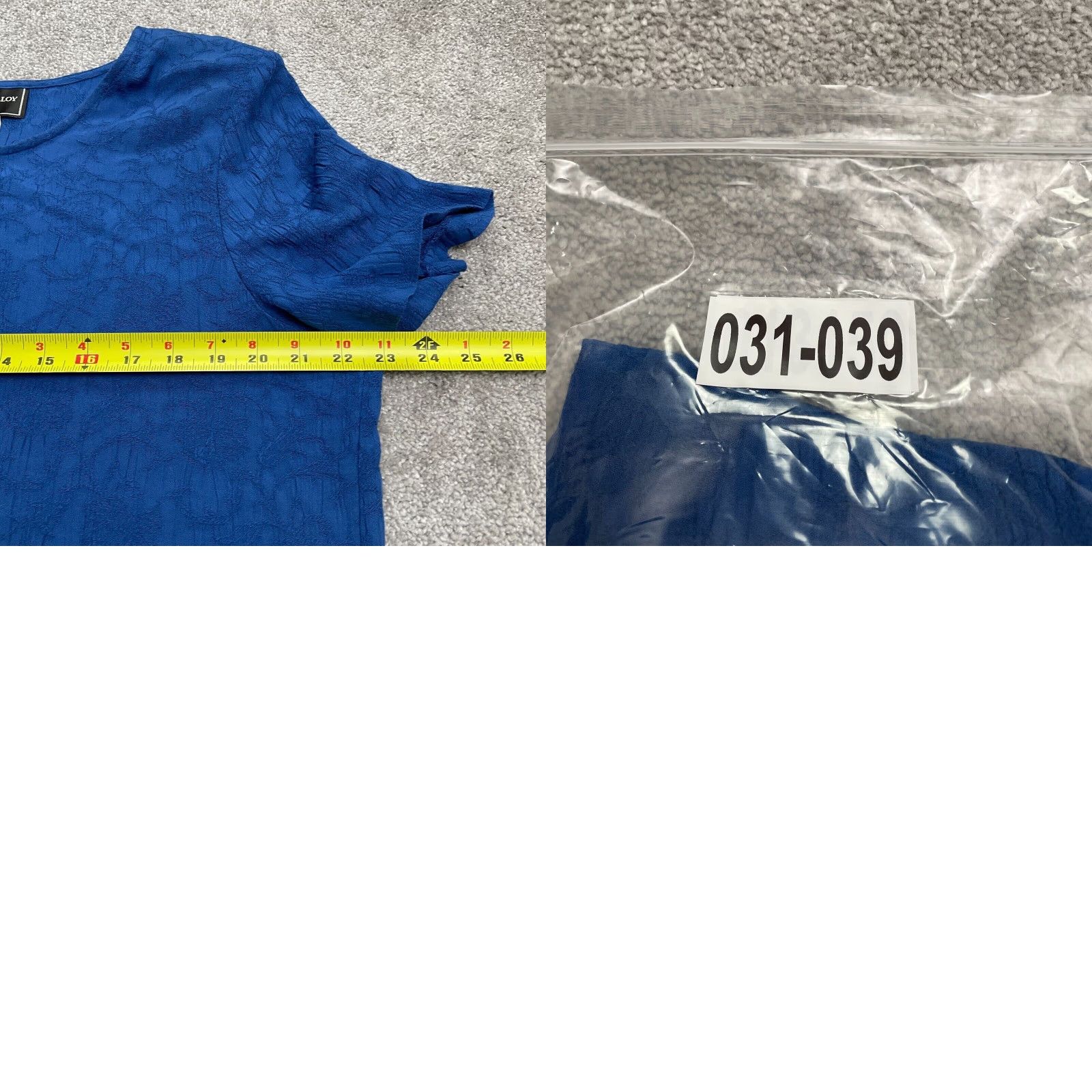 Vintage Molly Malloy Vintage Blouse Womens 14 Royal Blue Textured Round Neck Padded Top Shirt Adult Medium Blue Classic Slit Short Sleeve Knit Rayon Size XL / US 12-14 / IT 48-50 - 8 Thumbnail