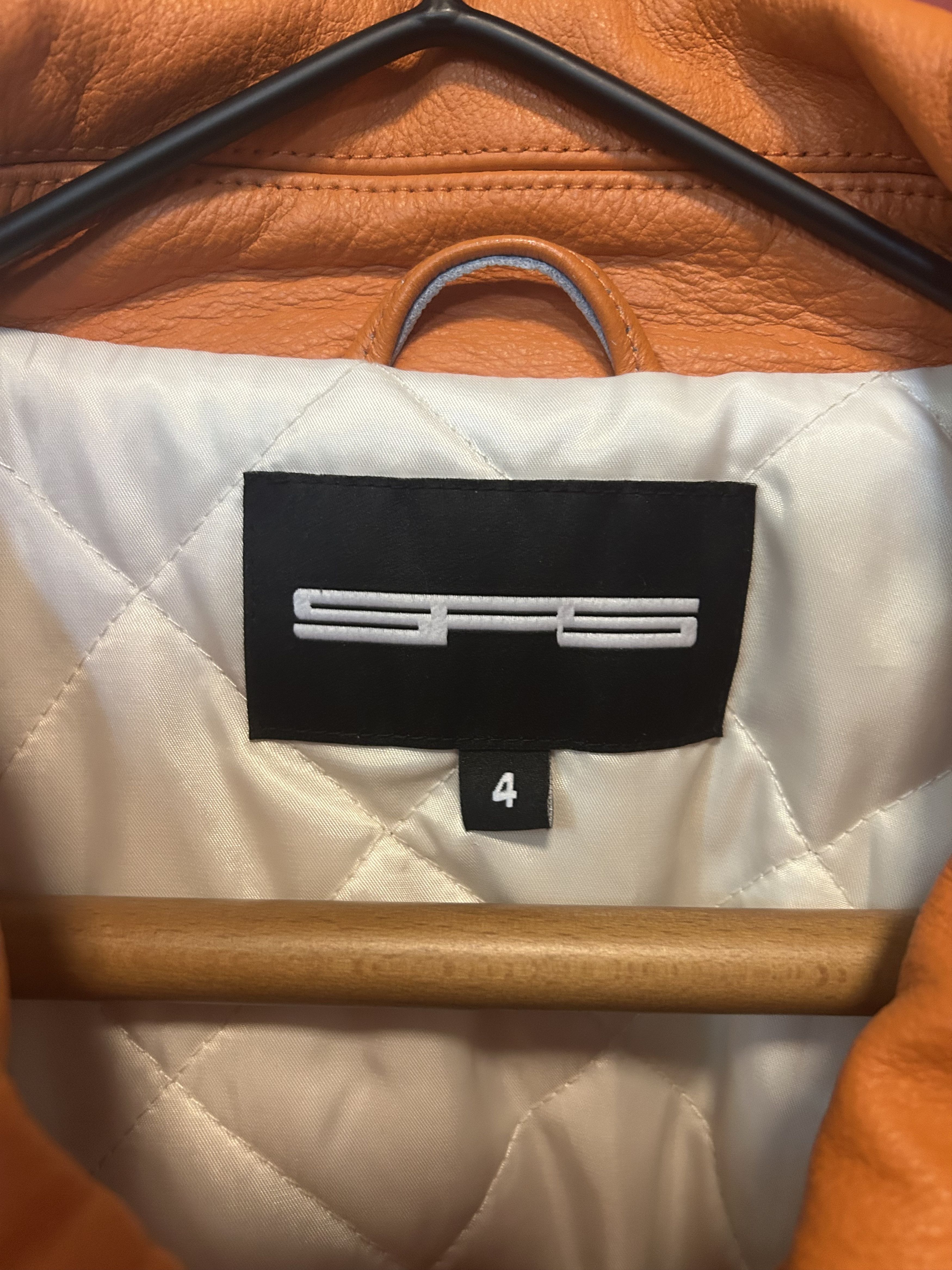 Sp5der Sp5der orange and white leather jacket Size US XL / EU 56 / 4 - 4 Thumbnail