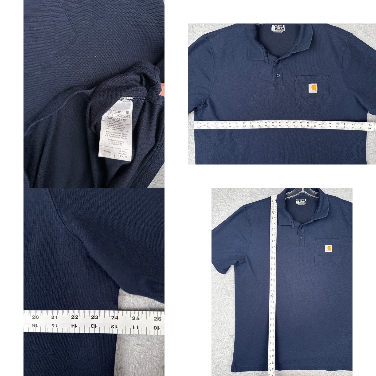 Carhartt Carhartt Polo Shirt Men XL Blue Pocket Poly Blend Workwear T-Shirt Polo Short Sleeve Regular Fit Mens Size US XL / EU 56 / 4 - 8 Thumbnail