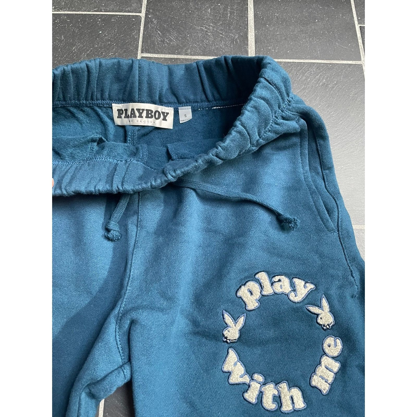 Playboy Playboy Patch Work Turquoise Blue Sweatpants Joggers Unisex Size US 30 / EU 46 - 3 Thumbnail