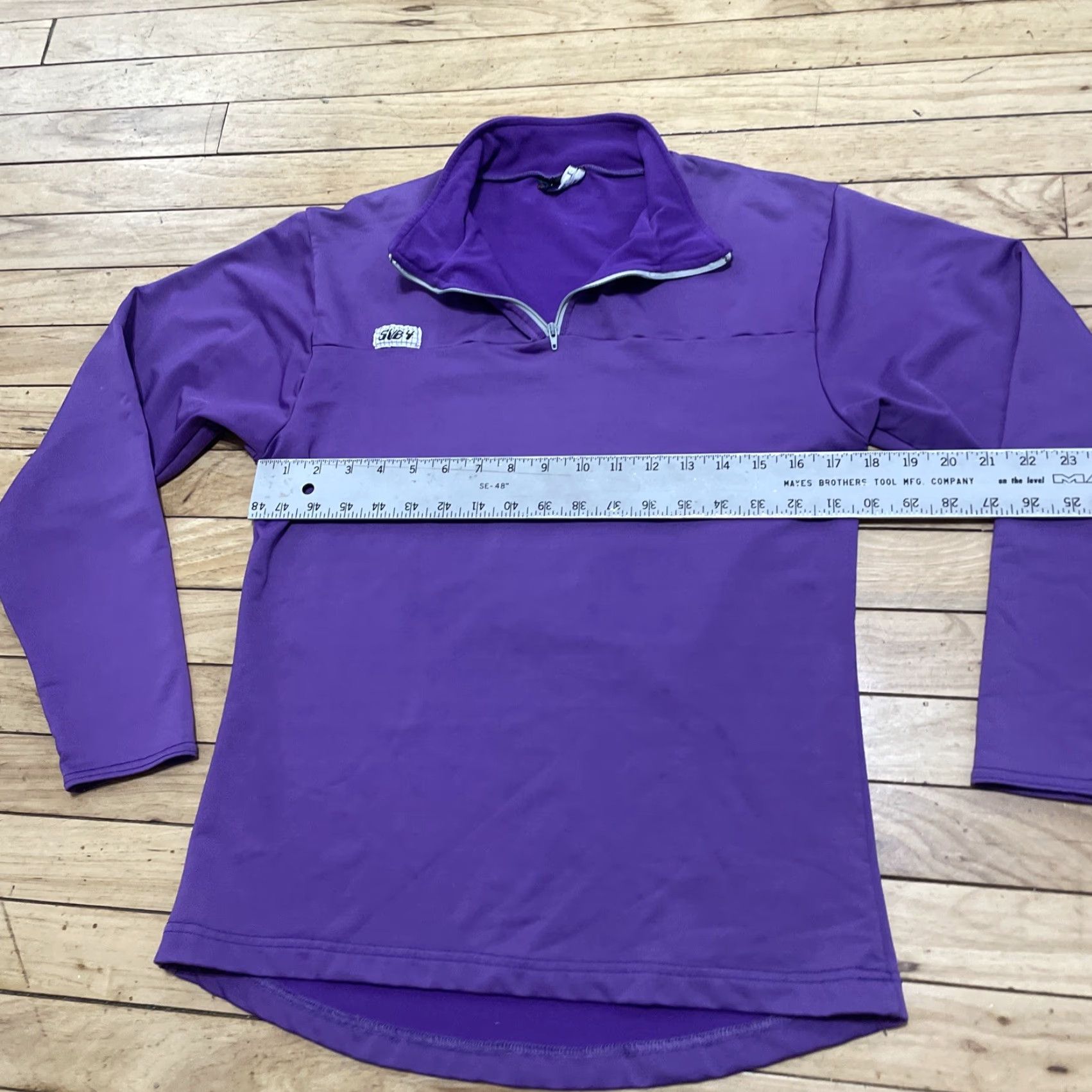 Layer 8 VINTAGE Sub4 1/4 Zip Sweater Women L Purple Ski Wind Layer Stretch Jersey Pullover Knit Shirt Size L / US 10 / IT 46 - 7 Thumbnail
