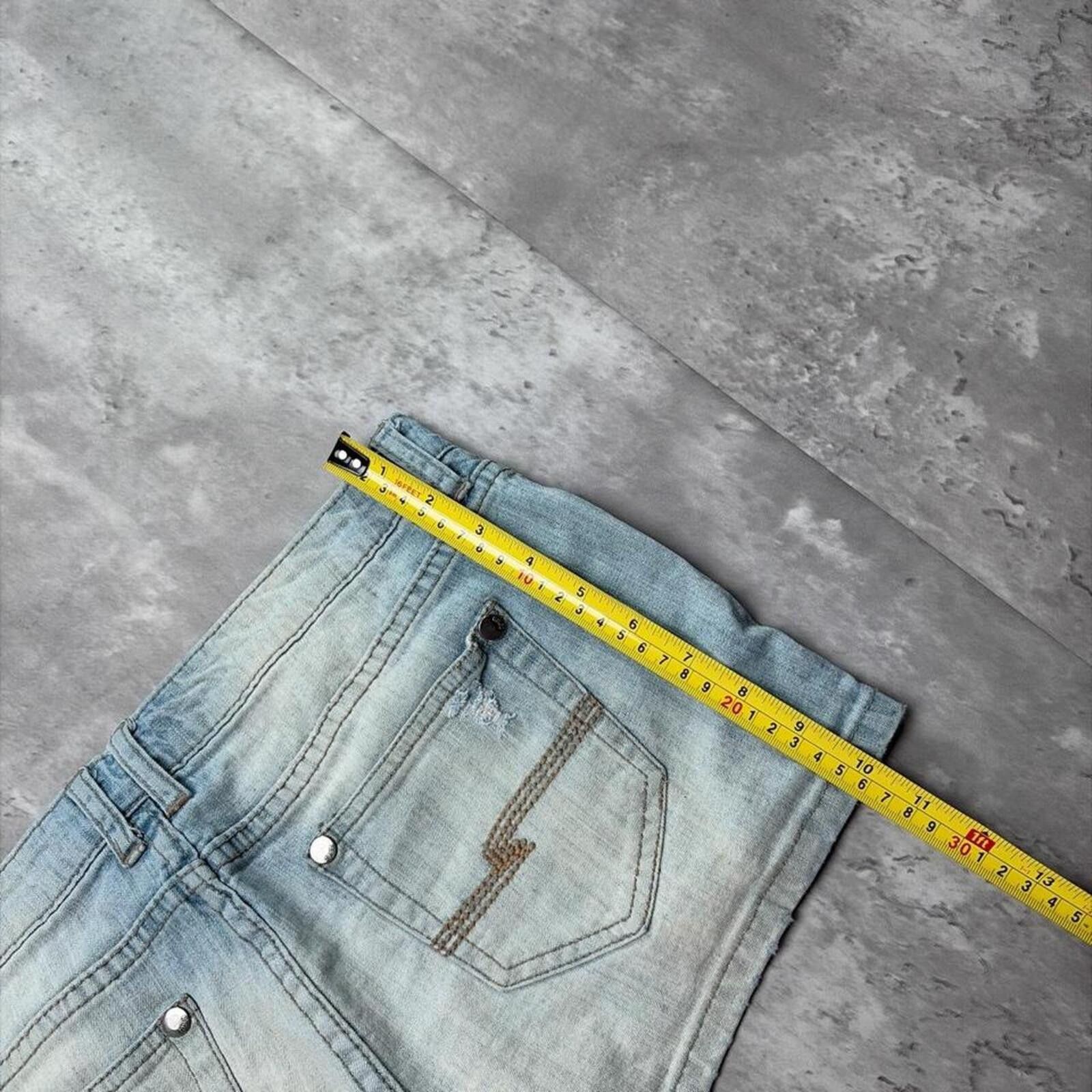 Arizona Jean Co. Y2K Light Wash Arizona Jean Co Grunge Mini Denim Shorts Size 28" / US 6 / IT 42 - 7 Thumbnail