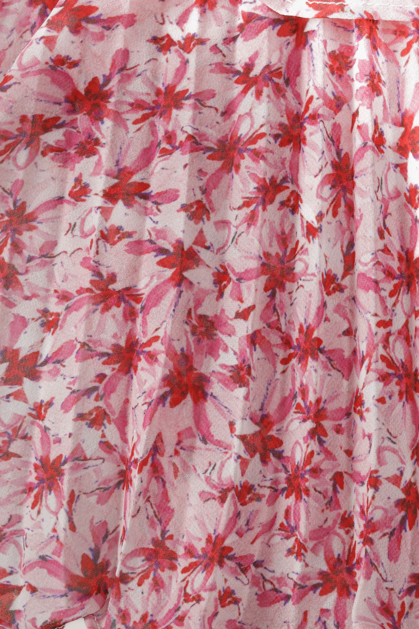 Amur Amur Paisley Pink Floral Pleated Tiered Midi Skirt Size 26" / US 2 / IT 38 - 6 Thumbnail