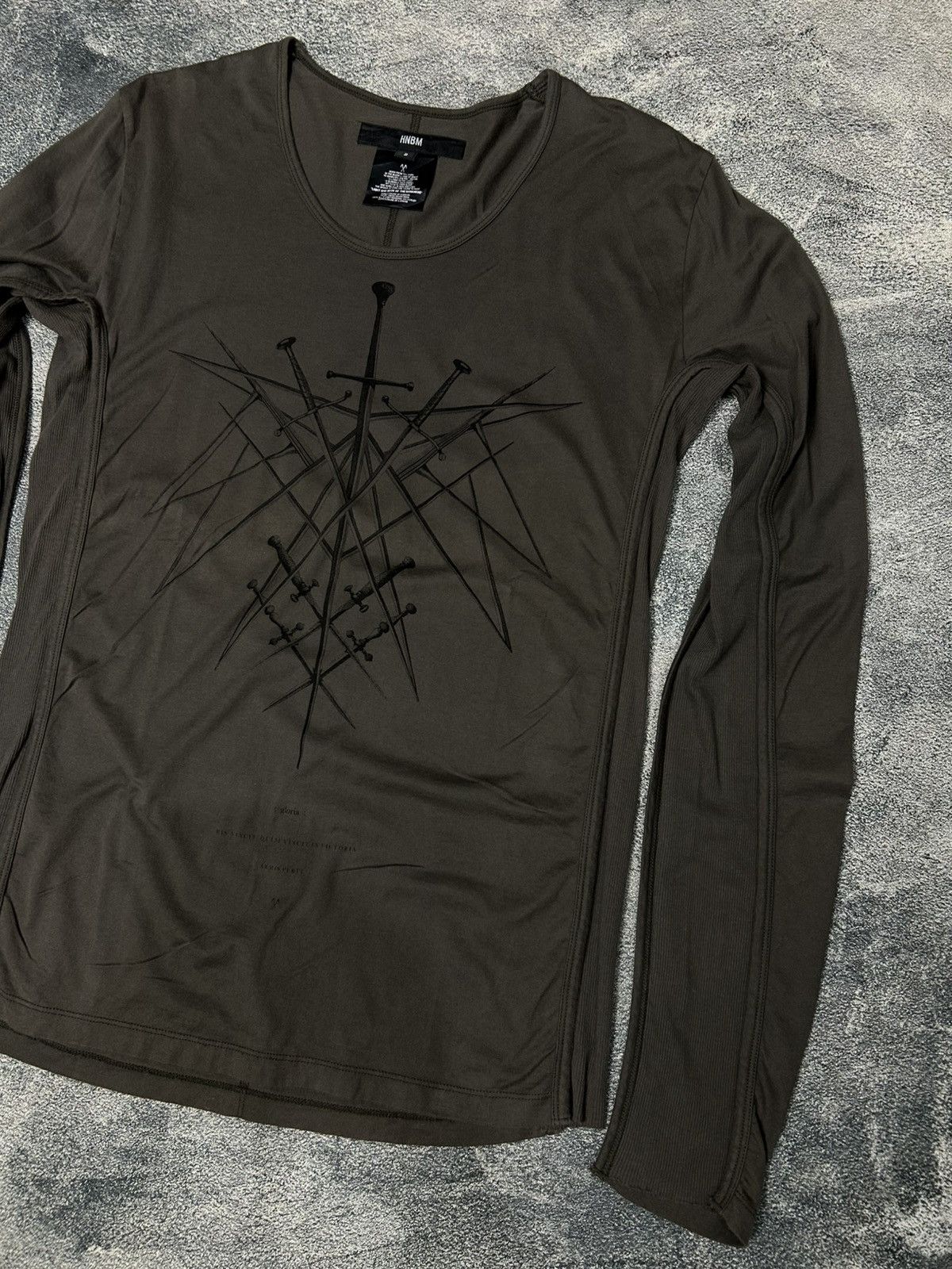 Japanese Brand HNBM JAPAN Freemasonry logo distressed longsleeve Size US M / EU 48-50 / 2 - 4 Thumbnail