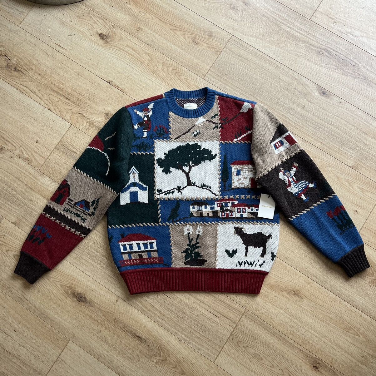 Aime Leon Dore ALD Village Patchwork Sweater Size US S / EU 44-46 / 1 - 3 Thumbnail