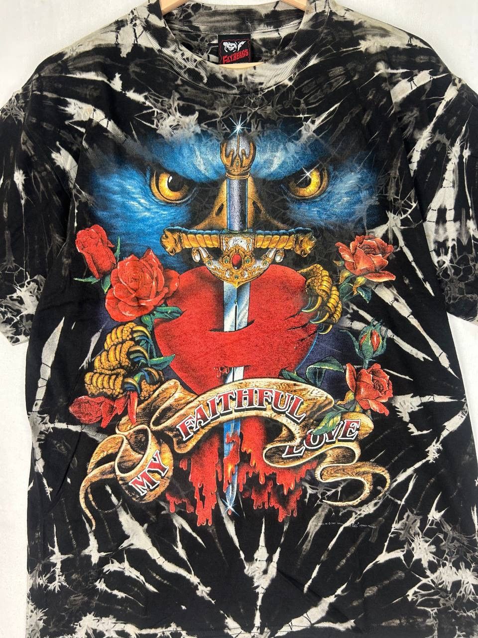 Vintage Vintage 90s Rock Eagle “My Faithful Love” T-Shirt Size US L / EU 52-54 / 3 - 3 Thumbnail