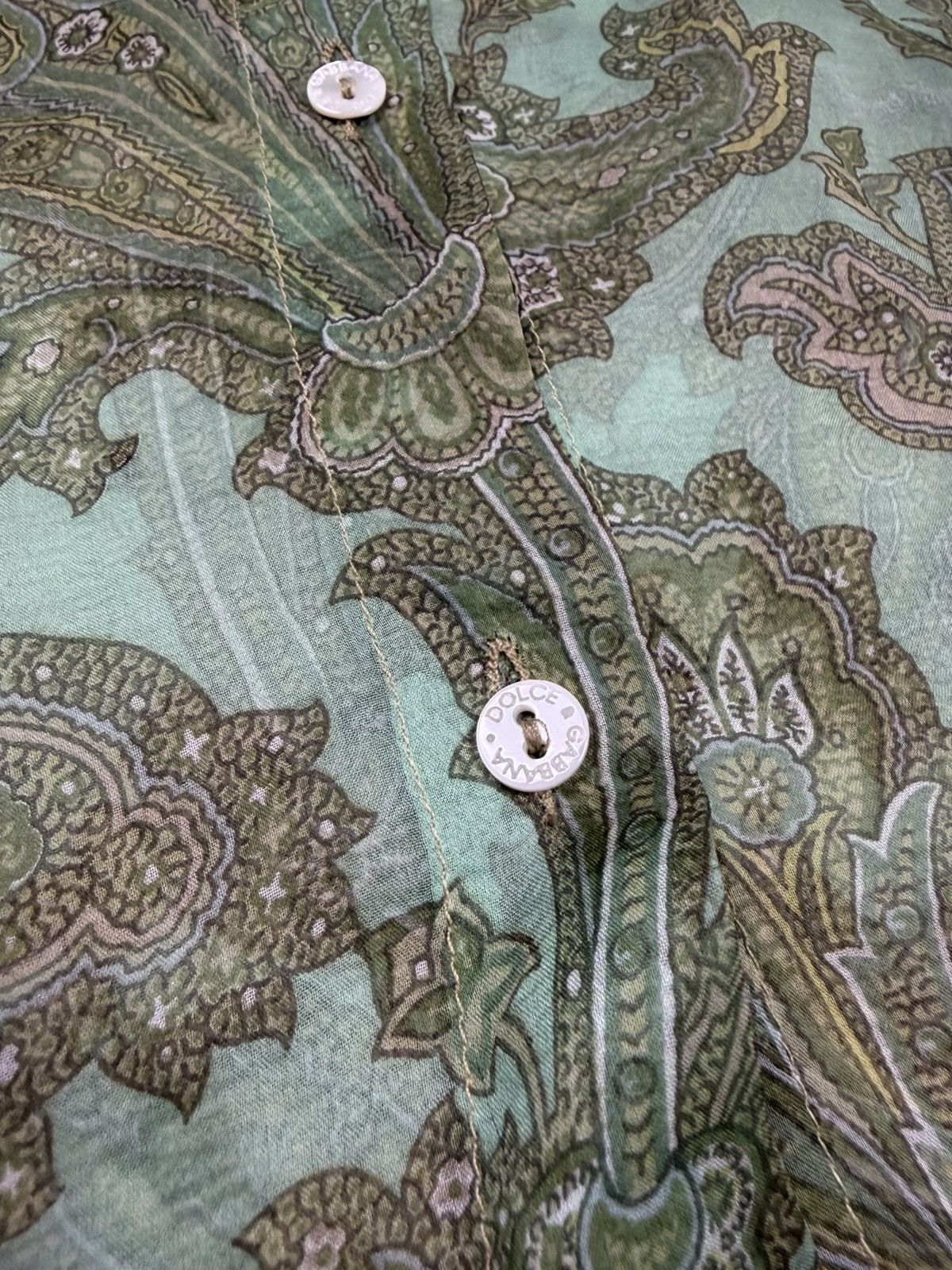 Dolce & Gabbana SS2000 Dolce & Gabbana Paisley Print Silk Set Pants + Shirt Size 30" / US 8 / IT 44 - 8 Thumbnail