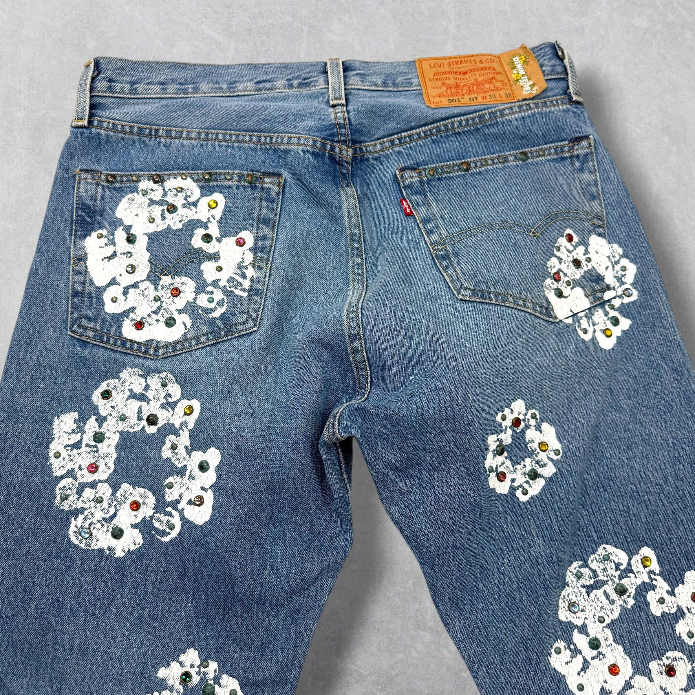 Levi's Denim Tears Levis 501 Rhinestone Jeans 33 Size US 33 - 5 Thumbnail