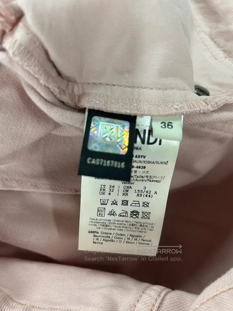Fendi Fendi Cherry blossom pink cotton high-waist skirt Size 24" / US 00 / IT 34 - 4 Thumbnail