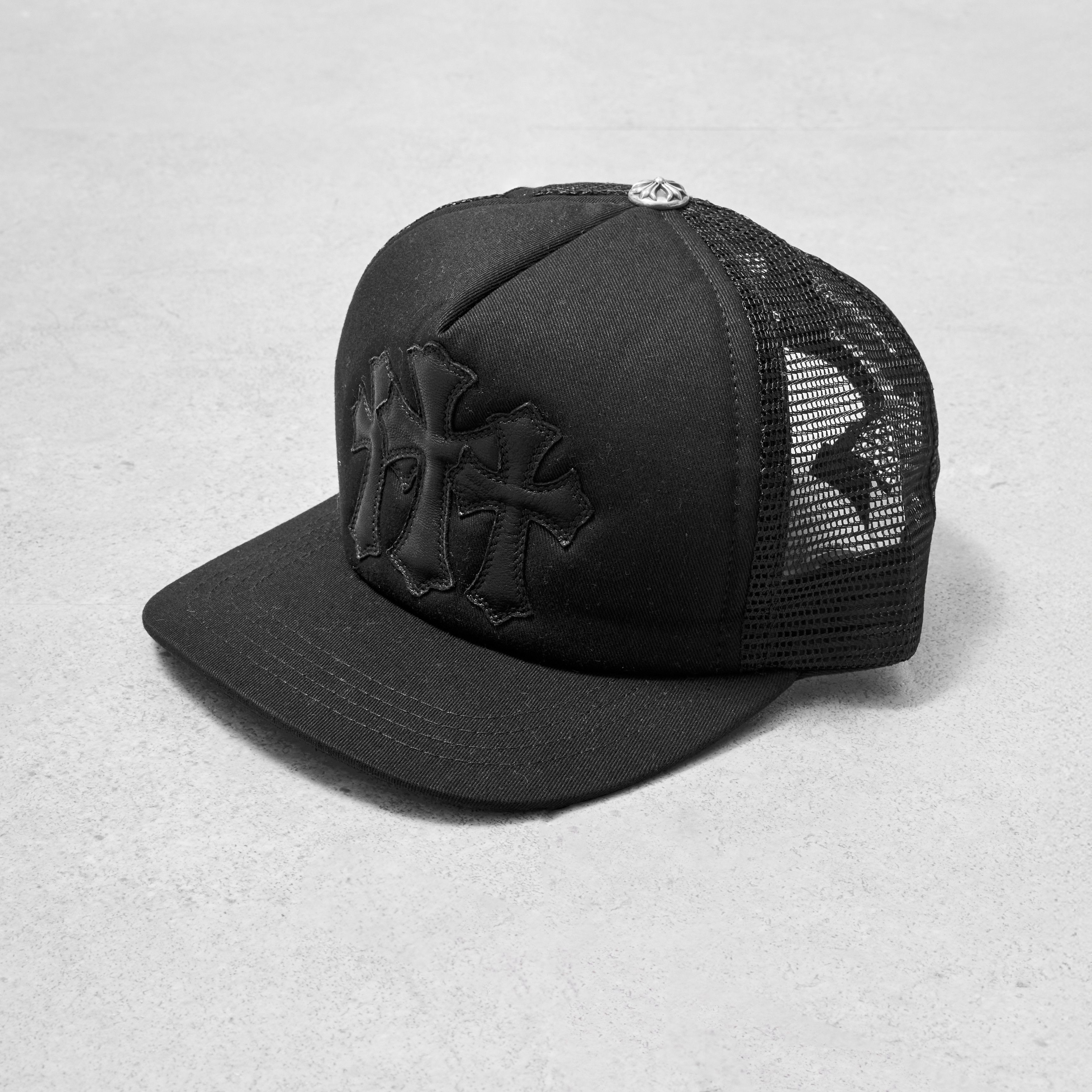 Chrome Hearts CHROME HEARTS Cemetery Leather Patch Trucker Hat BLACK Size ONE SIZE - 2 Thumbnail