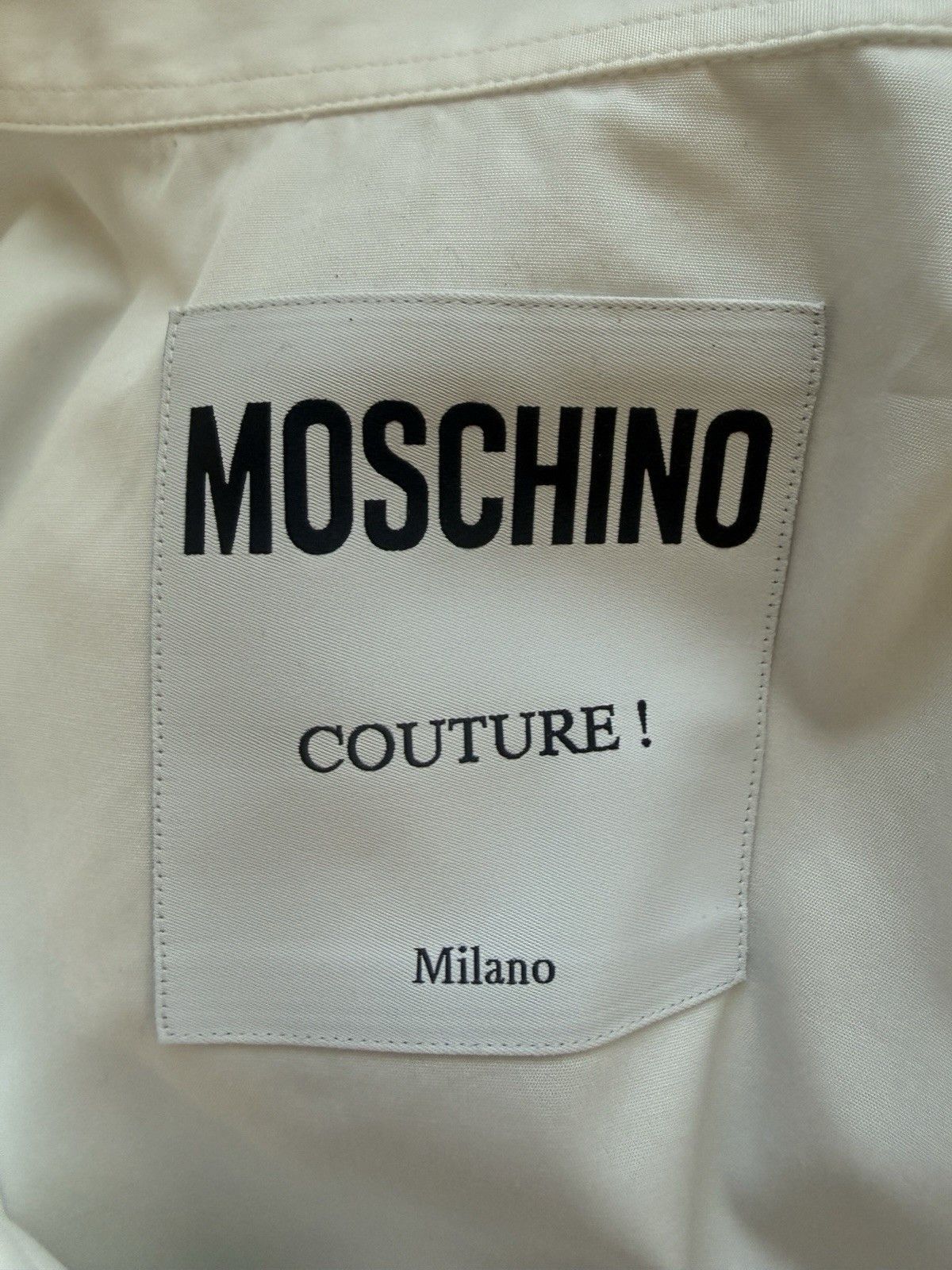 Moschino Couture White Long Sleeve Cotton Shirt Prism Logo Size 41/16 Size US L / EU 52-54 / 3 - 3 Thumbnail