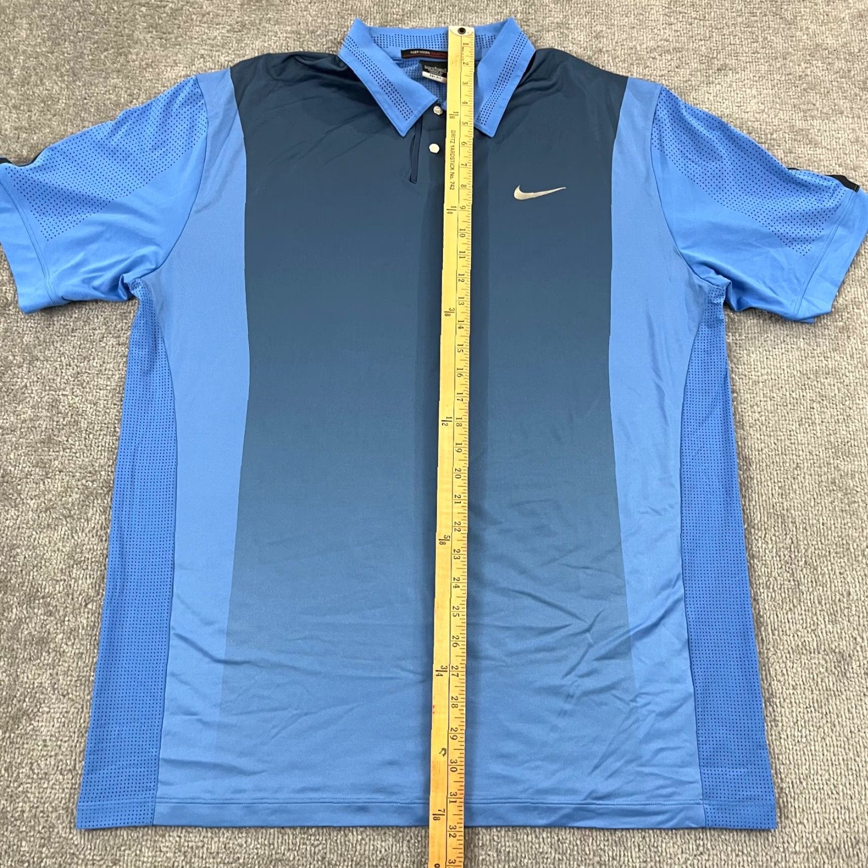 Nike Nike Tiger Woods Shirt Polo Blue Snap Collar Short Sleeve Dri-Fit Golf L Mens Size US L / EU 52-54 / 3 - 7 Thumbnail
