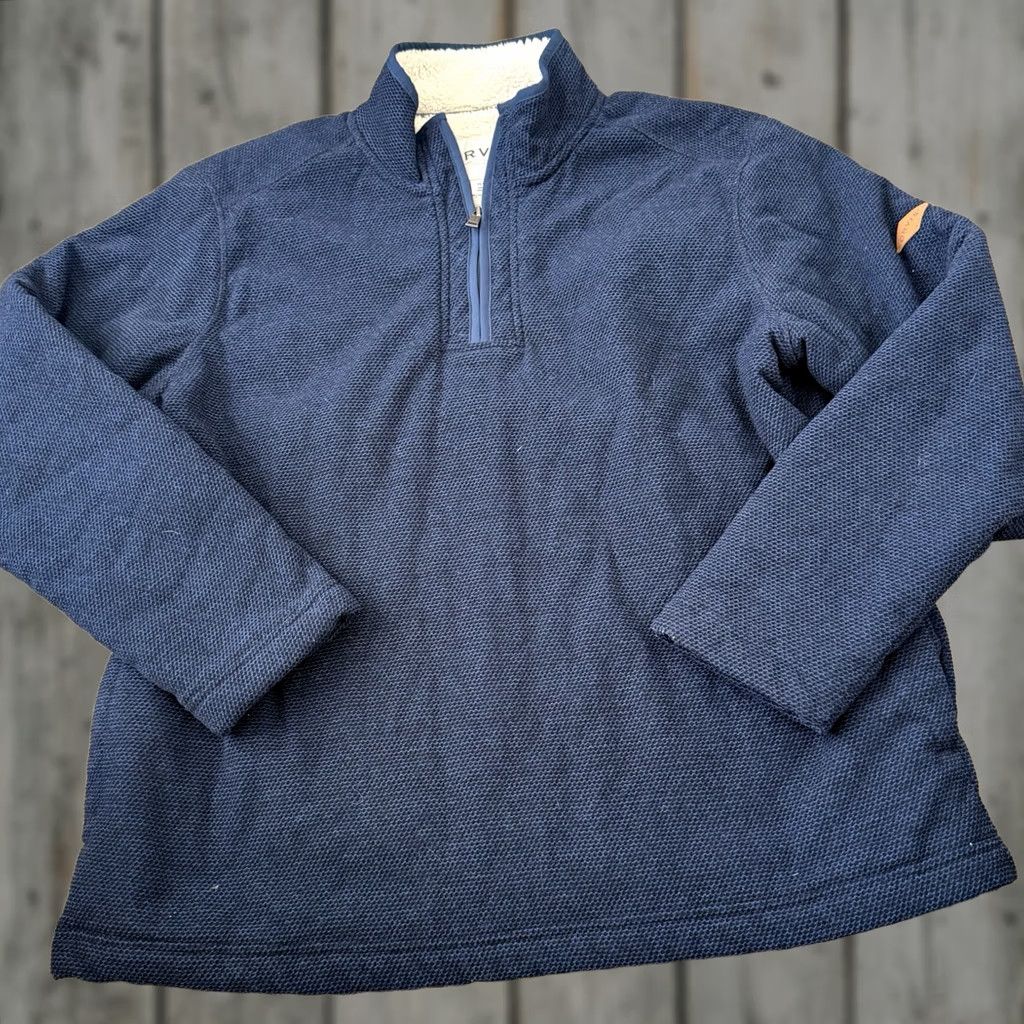 Orvis Orvis 1/4 Zip Pullover Mens XL Blue Sherpa Pockets Thick Warm Knit Sweatshirt Size US XL / EU 56 / 4 - 1 Thumbnail
