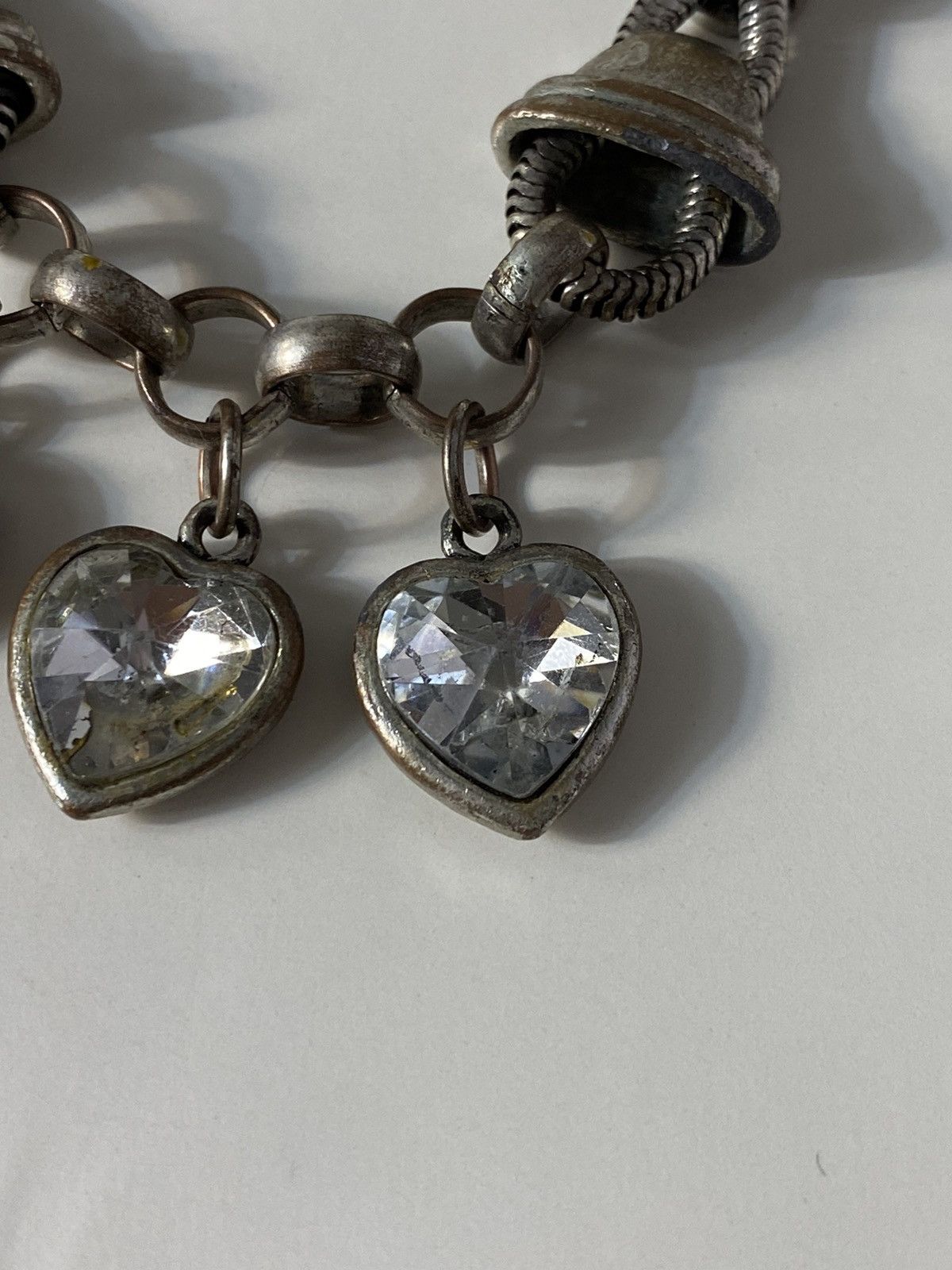 Jewelry Bracelet with Heart Charms - Vintage! Size ONE SIZE - 3 Thumbnail