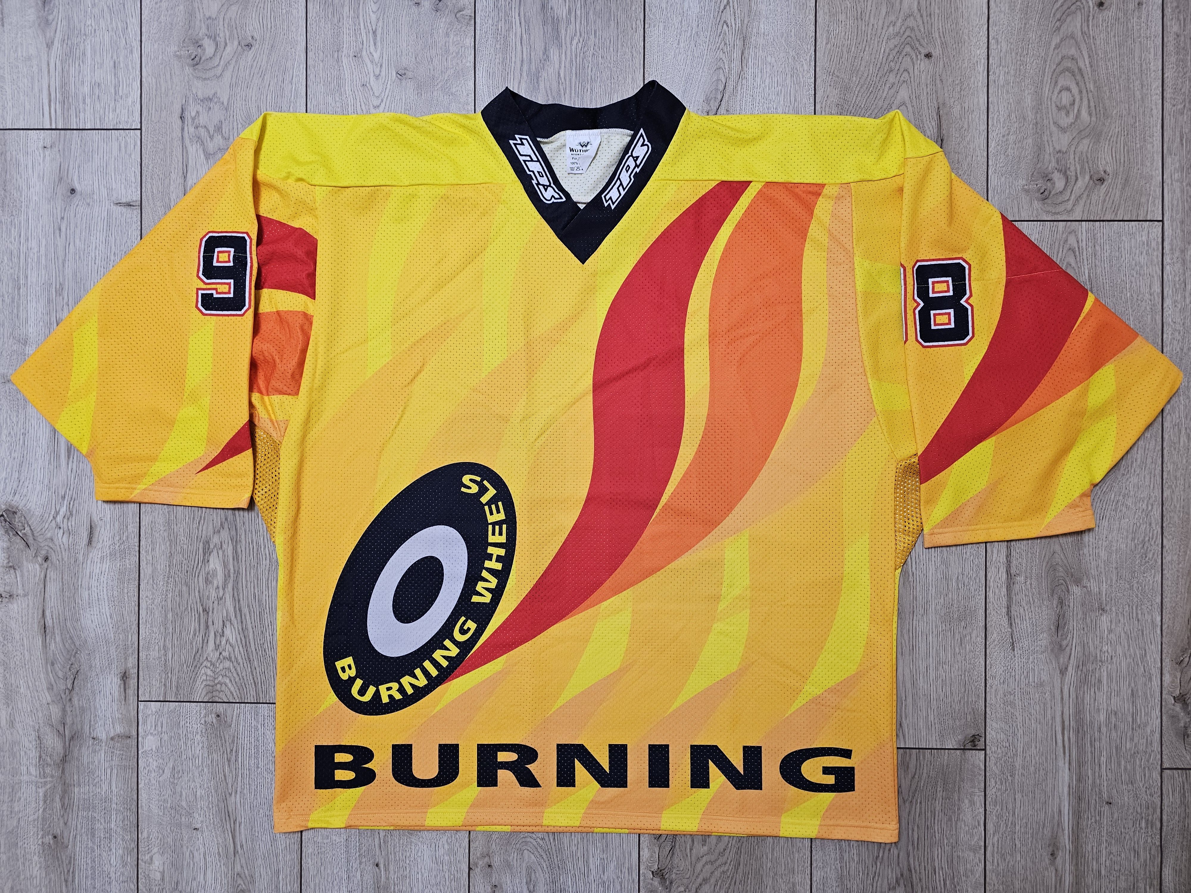 NHL BURNING WHEELS HOCKEY JERSEY BURNING WHEELS RACING Size US XXL / EU 58 / 5 - 1 Thumbnail