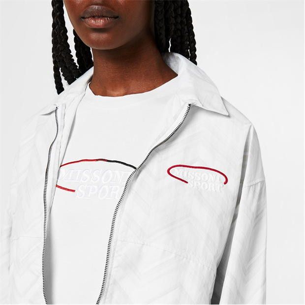 Missoni o1g2r1mq1124 Logo Embroidered Jacket in White Size S / US 4 / IT 40 - 3 Thumbnail