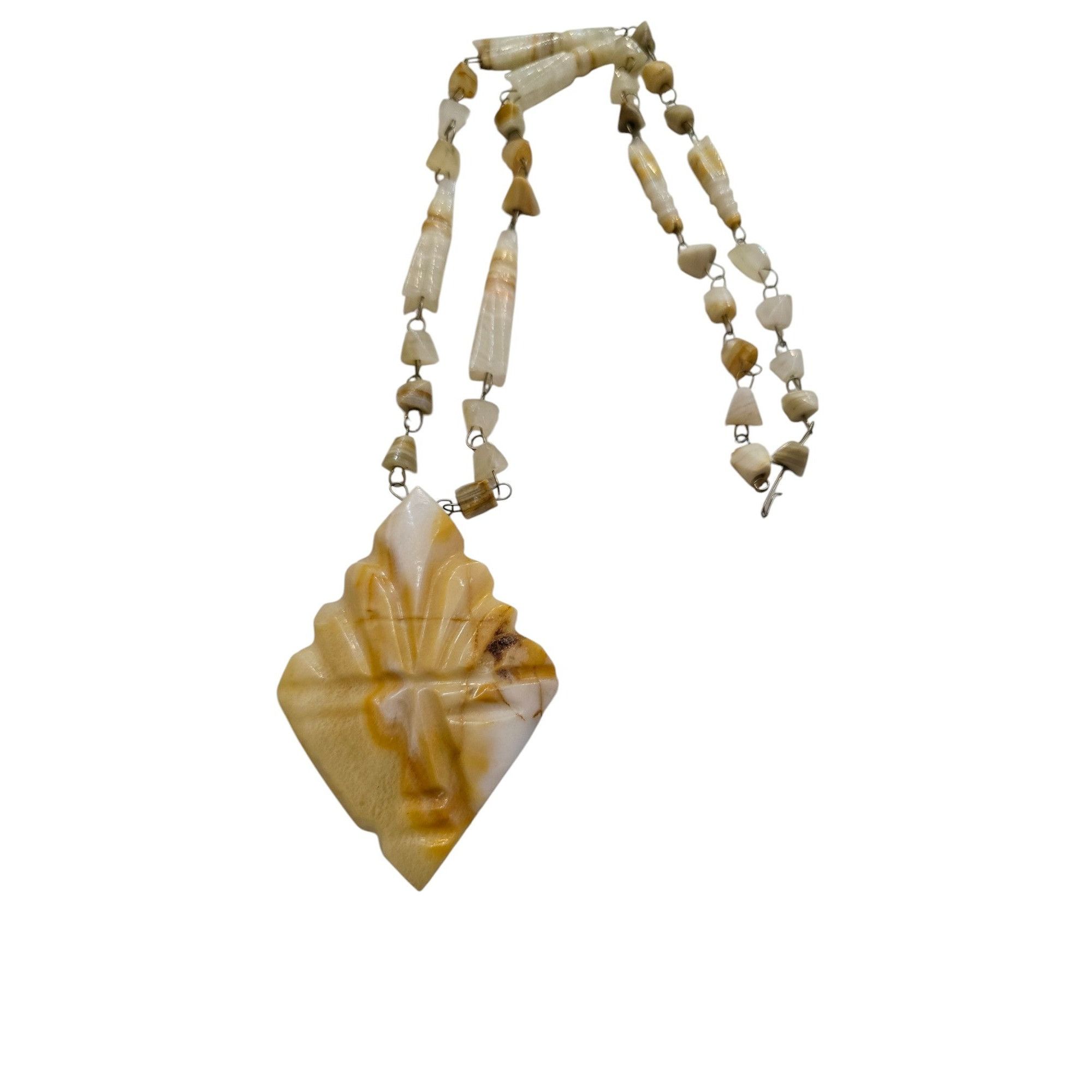 Vintage Vintage Agate Pendant Necklace (A8252) Size ONE SIZE - 1 Thumbnail