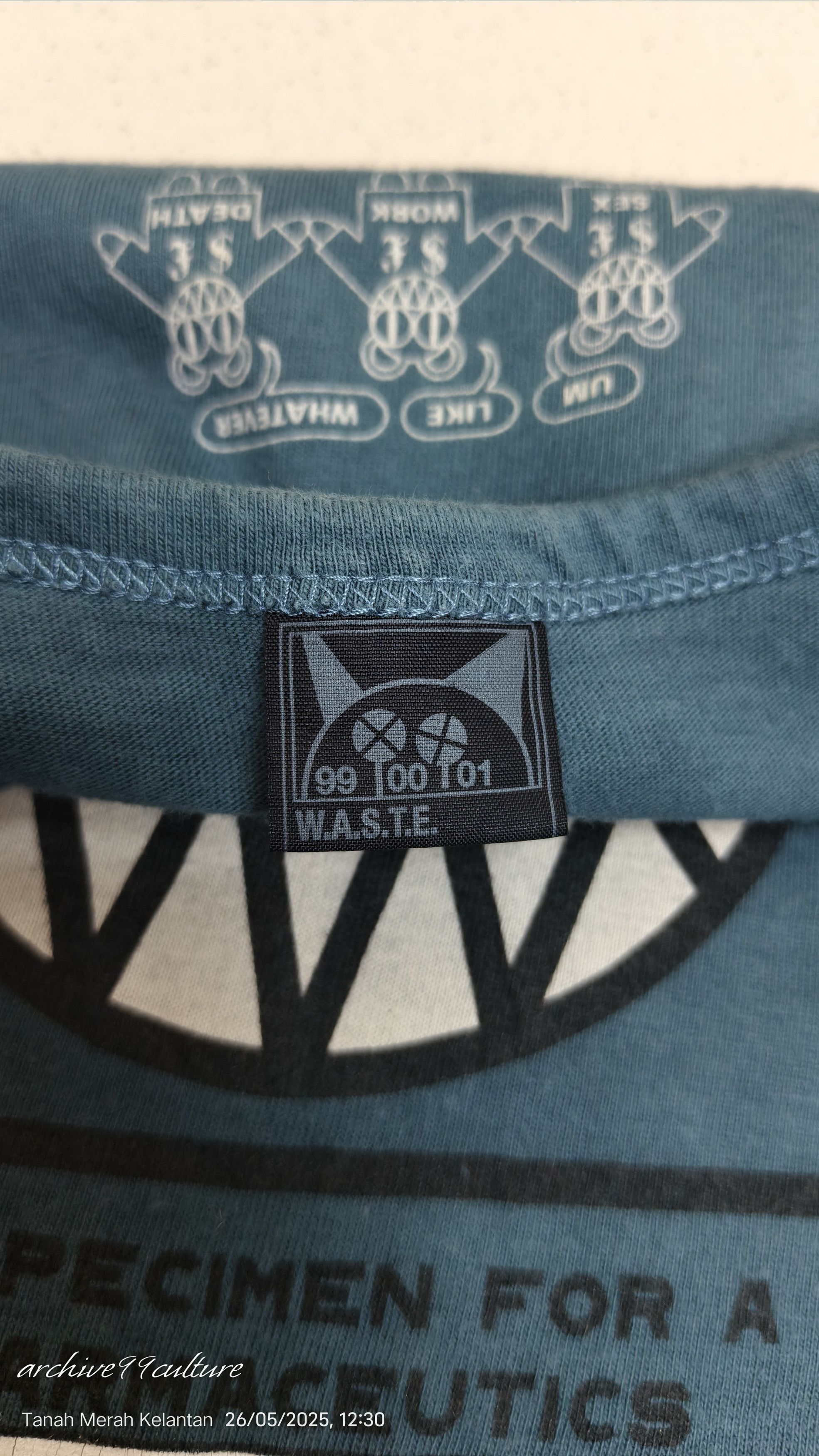 Band Tees × Vintage Vintage Radiohead Waste 99.00.01 Sex Work Death Tee Size US M / EU 48-50 / 2 - 3 Thumbnail