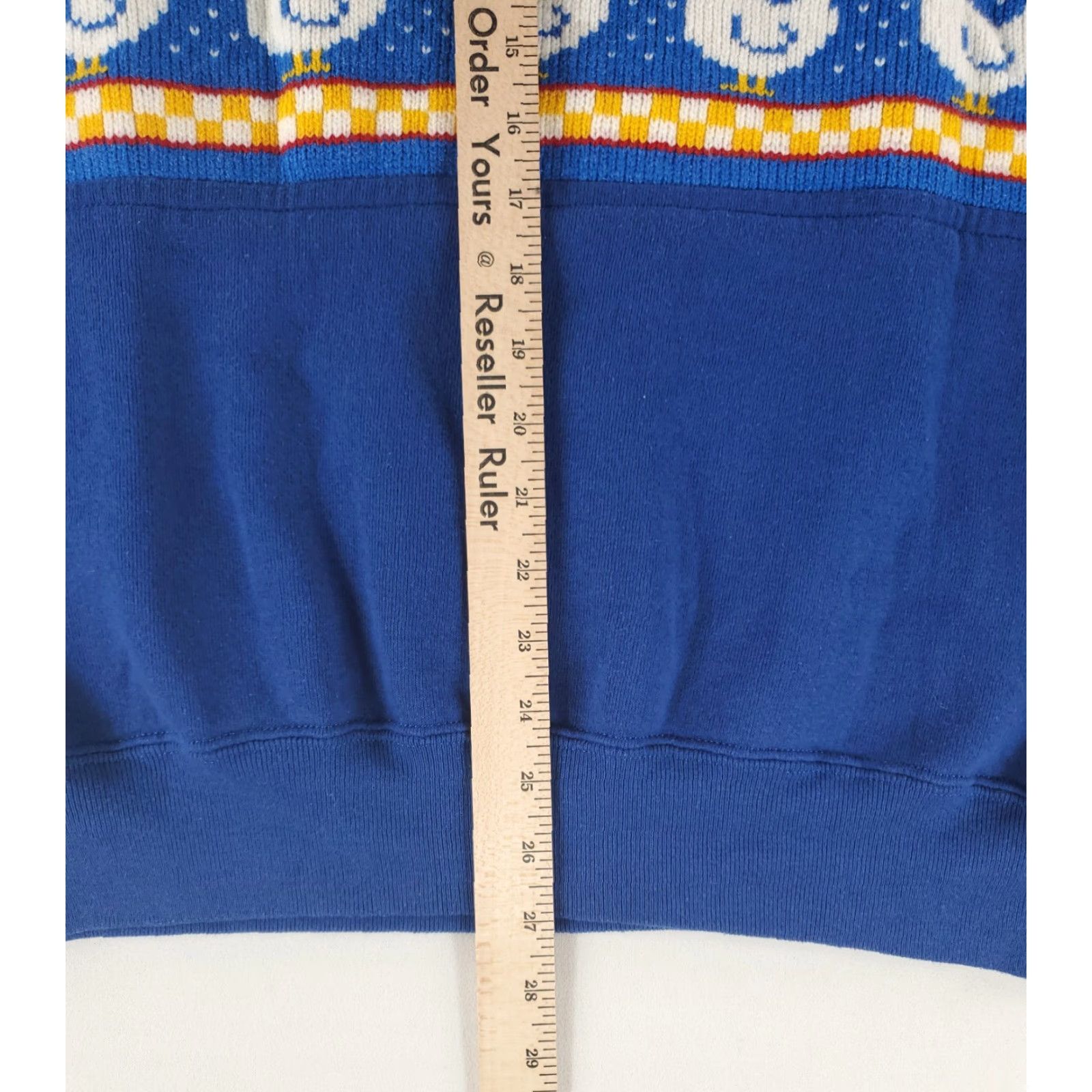 Jerzees VINTAGE Jerzees Sweatshirt 90s Modified Knit Ducks Collar Blue Long Sleeve Mens 44 Size US XXL / EU 58 / 5 - 7 Thumbnail