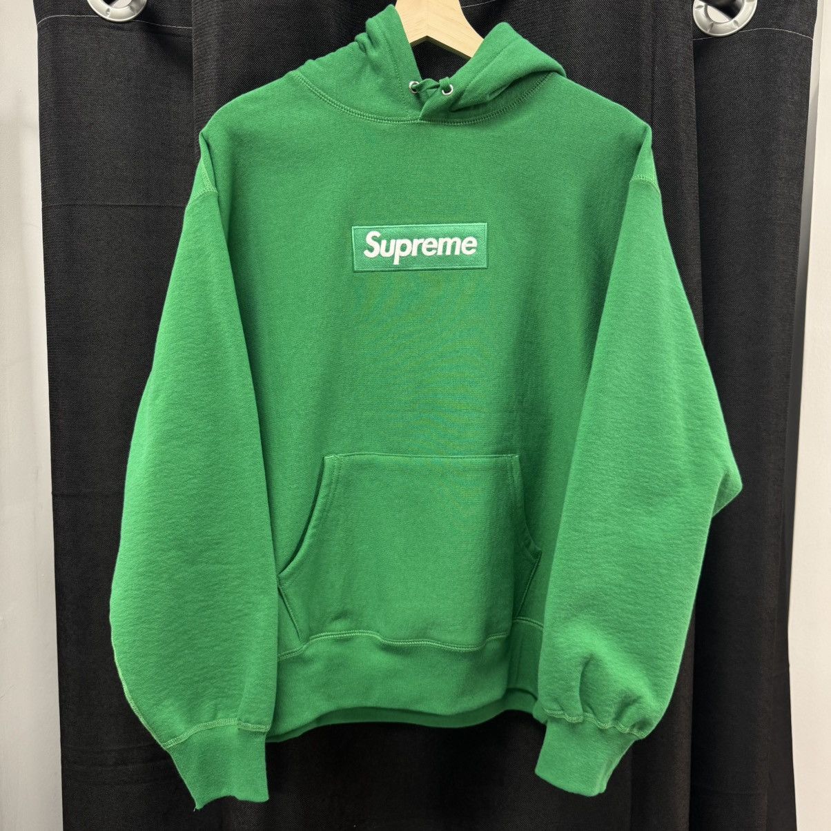 Supreme Box Logo Hooded Sweatshirt Green