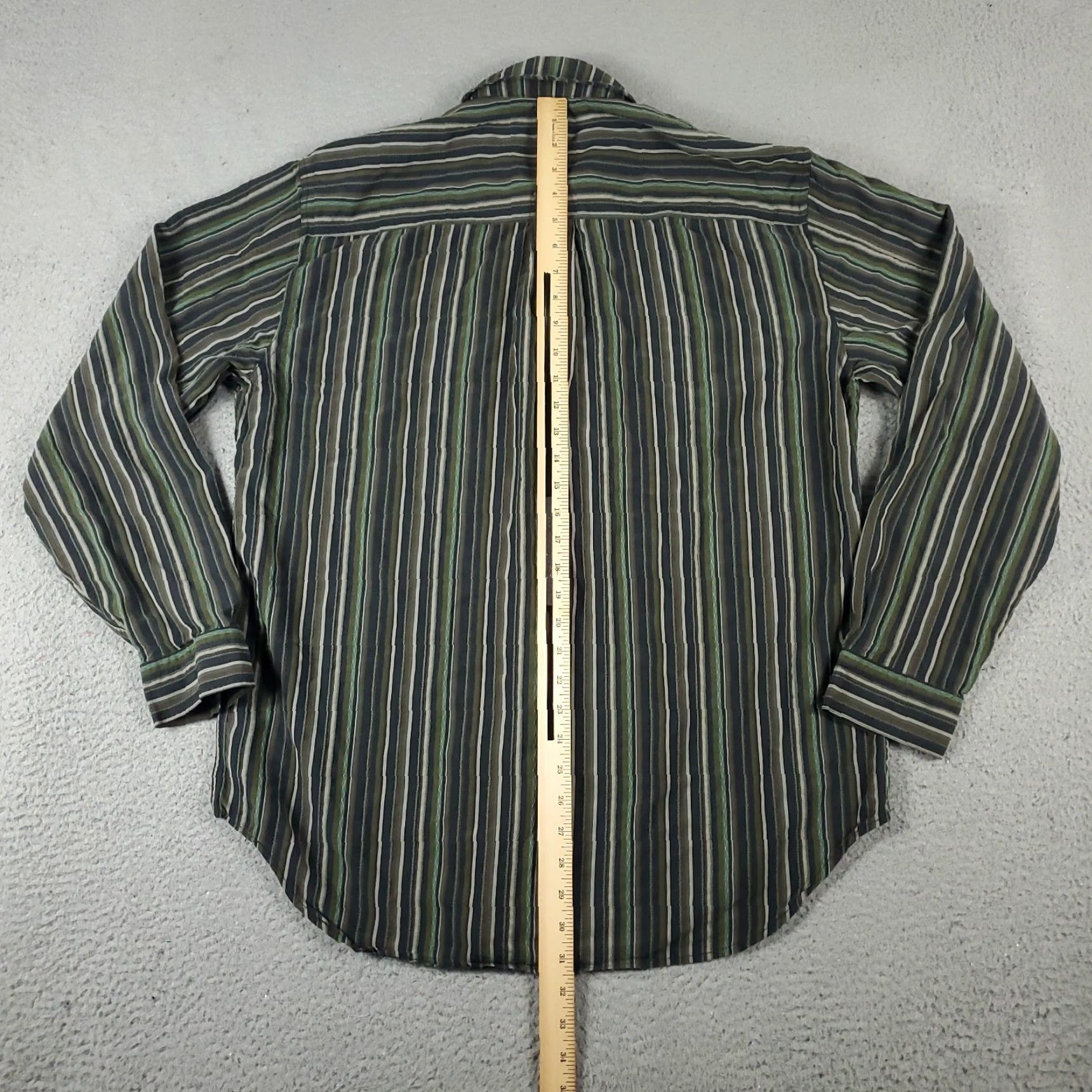 Tommy Bahama Tommy Bahama Silk Button-Up Shirt Men's Large Green Striped Long Sleeve Size US L / EU 52-54 / 3 - 4 Thumbnail