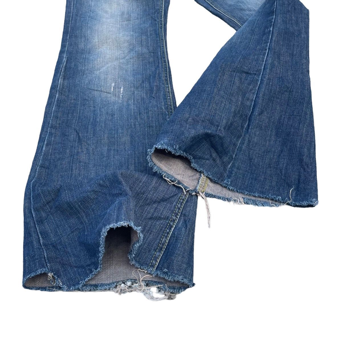 If Six Was Nine BAB 109 DISTRESSED FLARE DENIM PANTS Size 29" - 7 Thumbnail