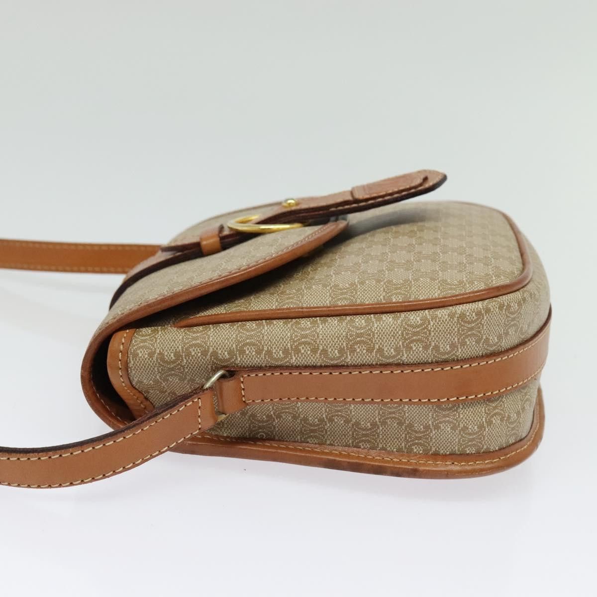Celine CELINE Macadam Canvas Shoulder Bag Pvc Beige Gold Size ONE SIZE - 4 Thumbnail