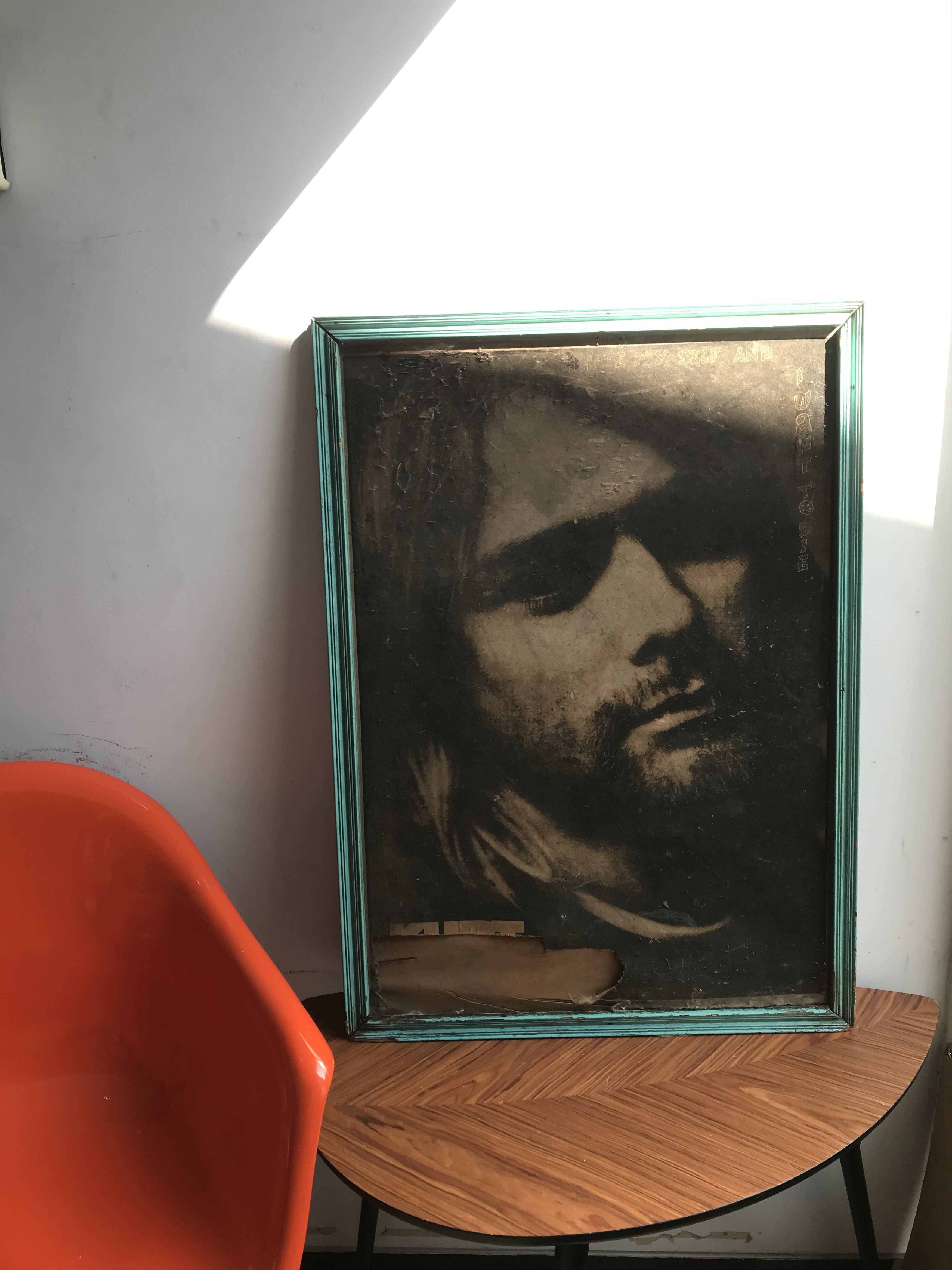 Other Vintage 1990s Nirvana Kurt Cobain BIG Poster Canvas framed Size ONE SIZE - 14 Thumbnail