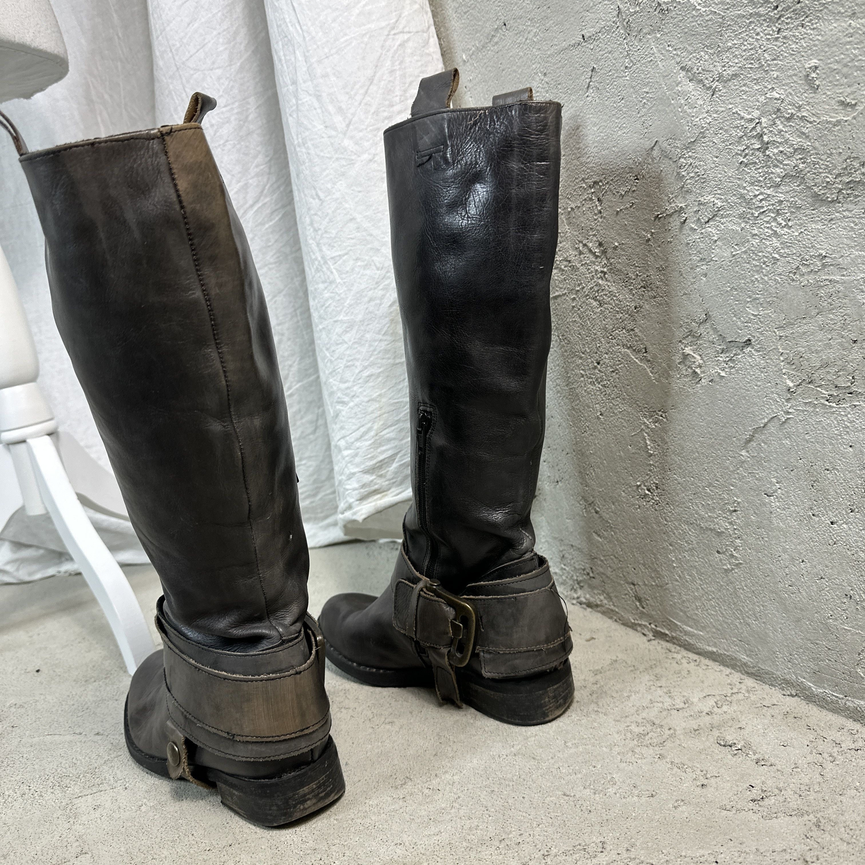 Vintage Leather Boots Buckled Avant Garde Size US 6 / IT 36 - 6 Thumbnail