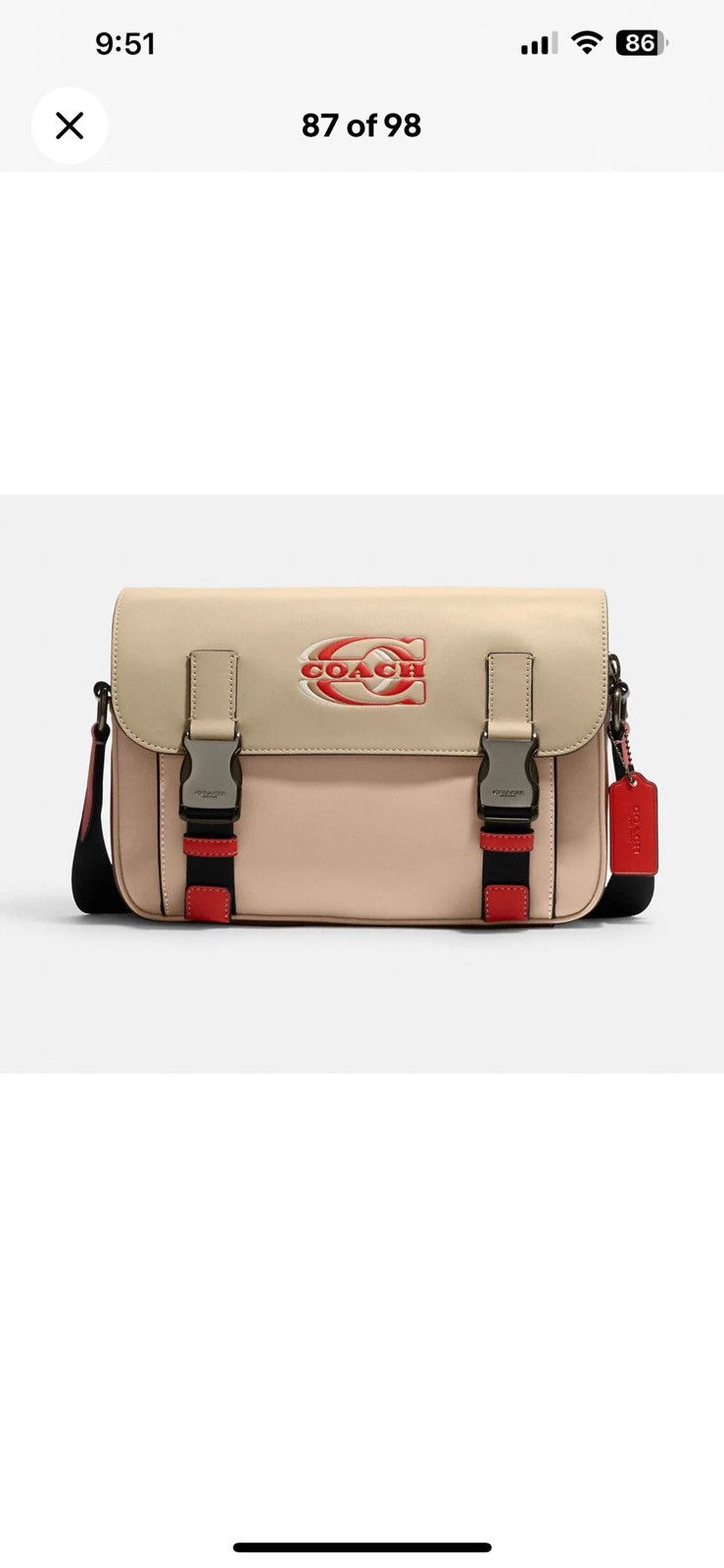 Coach NWT Coach MEN's Track Crossbody In Colorblock CH106 Size ONE SIZE - 8 Thumbnail