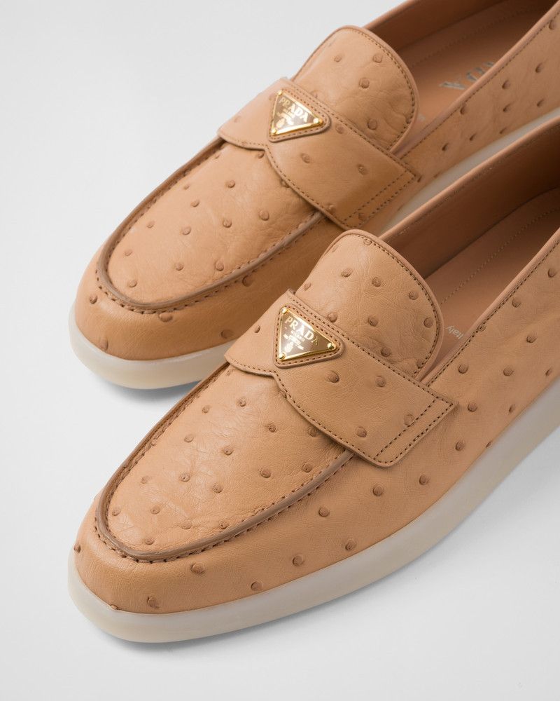 Prada o1w1db10526 Ostrich Leather Loafers in Natural Size US 11 / EU 44 - 6 Thumbnail