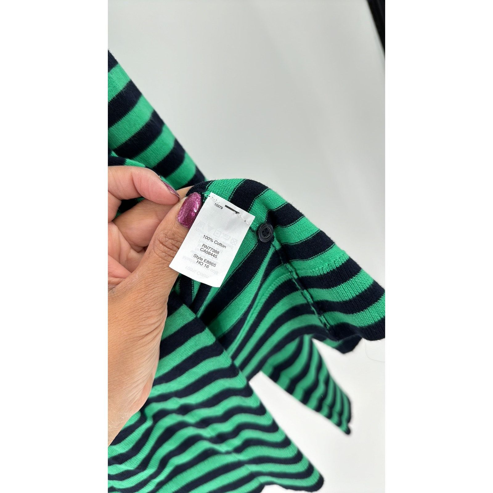 J.Crew J.Crew Striped Caryn cardigan sweater green blue classic set Size S / US 4 / IT 40 - 7 Thumbnail