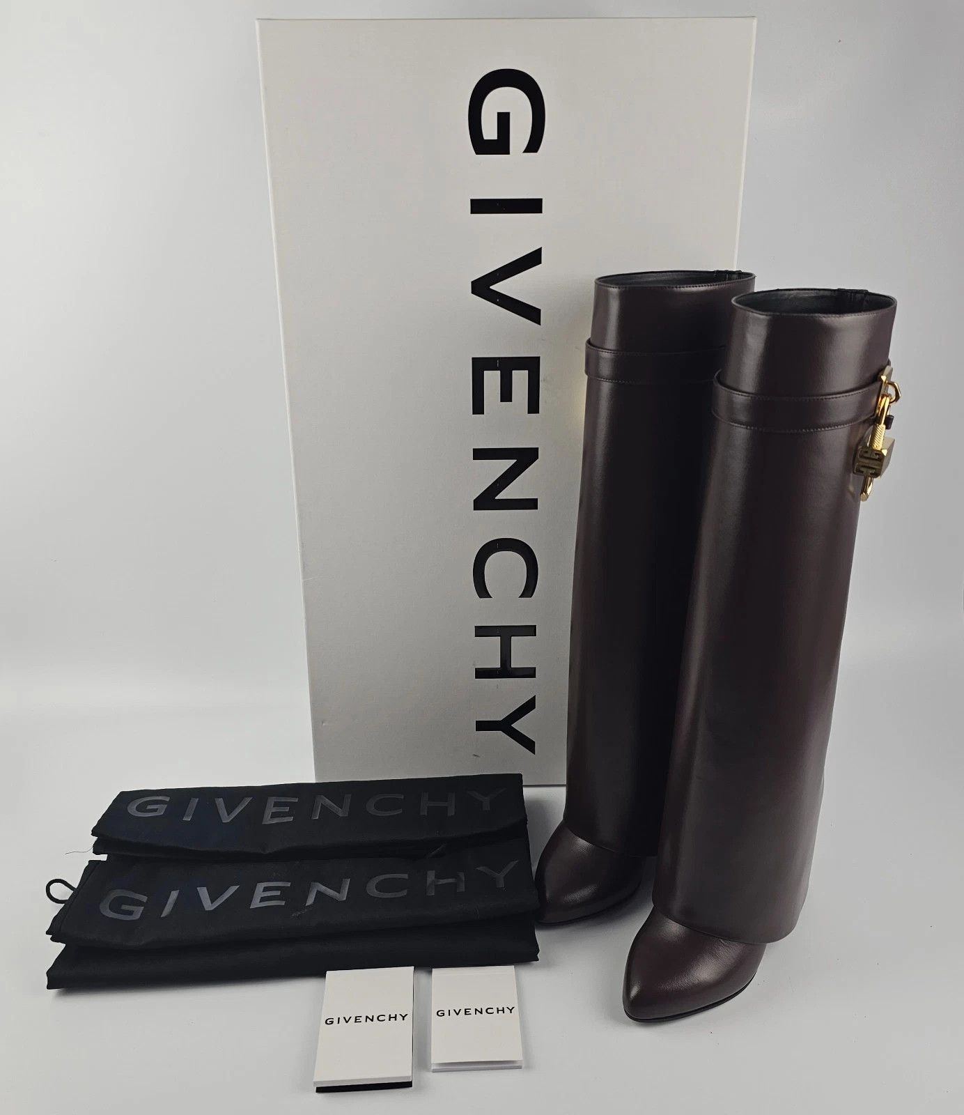 Givenchy GIVENCHY Shark Lock Brown Leather 90mm Boots New Size US 6.5 / IT 36.5 - 4 Thumbnail