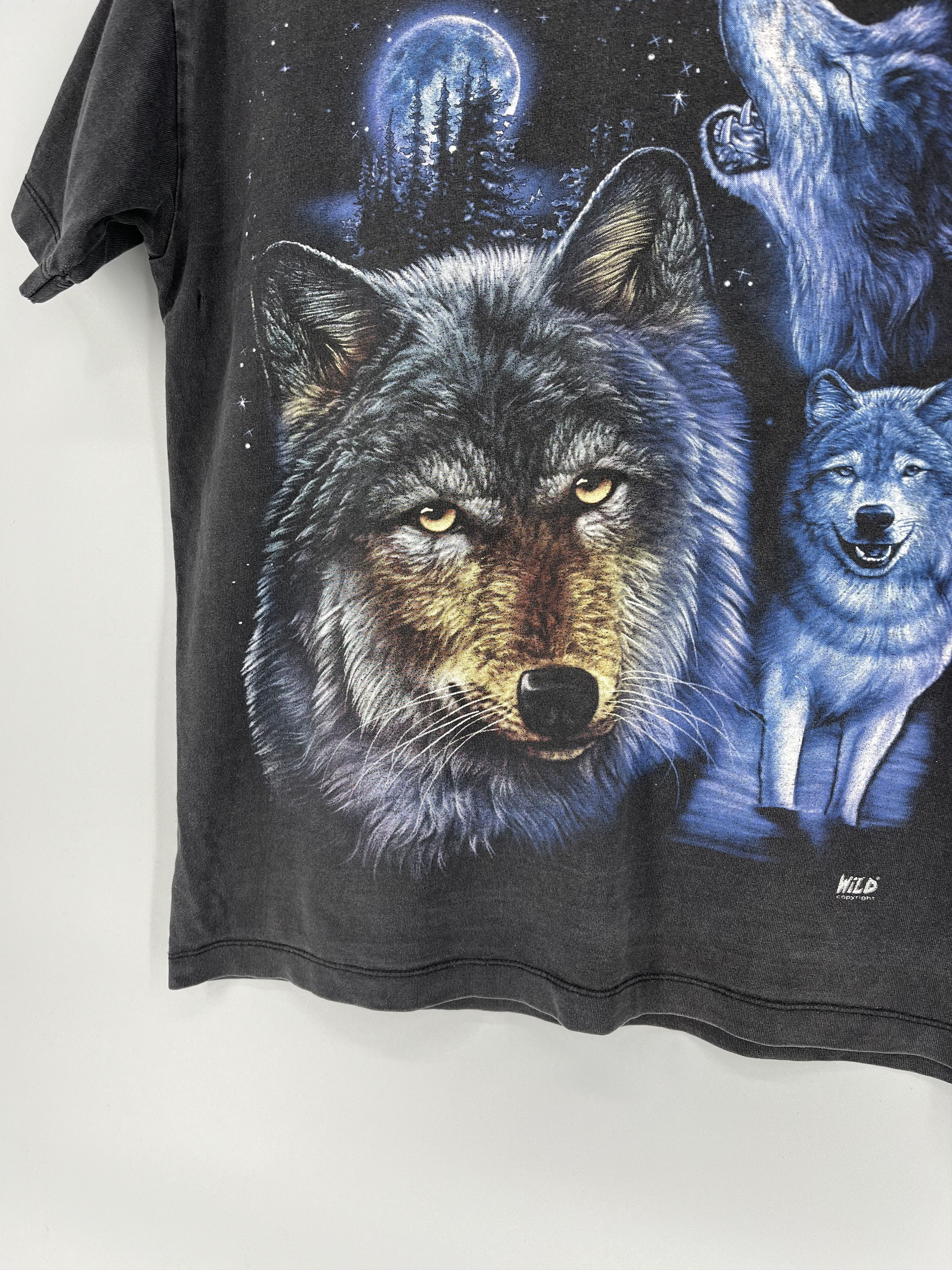 Vintage Vintage 90s Wolf Face Boxy Fit Tee WILD Dead Horror Print Size US M / EU 48-50 / 2 - 7 Thumbnail