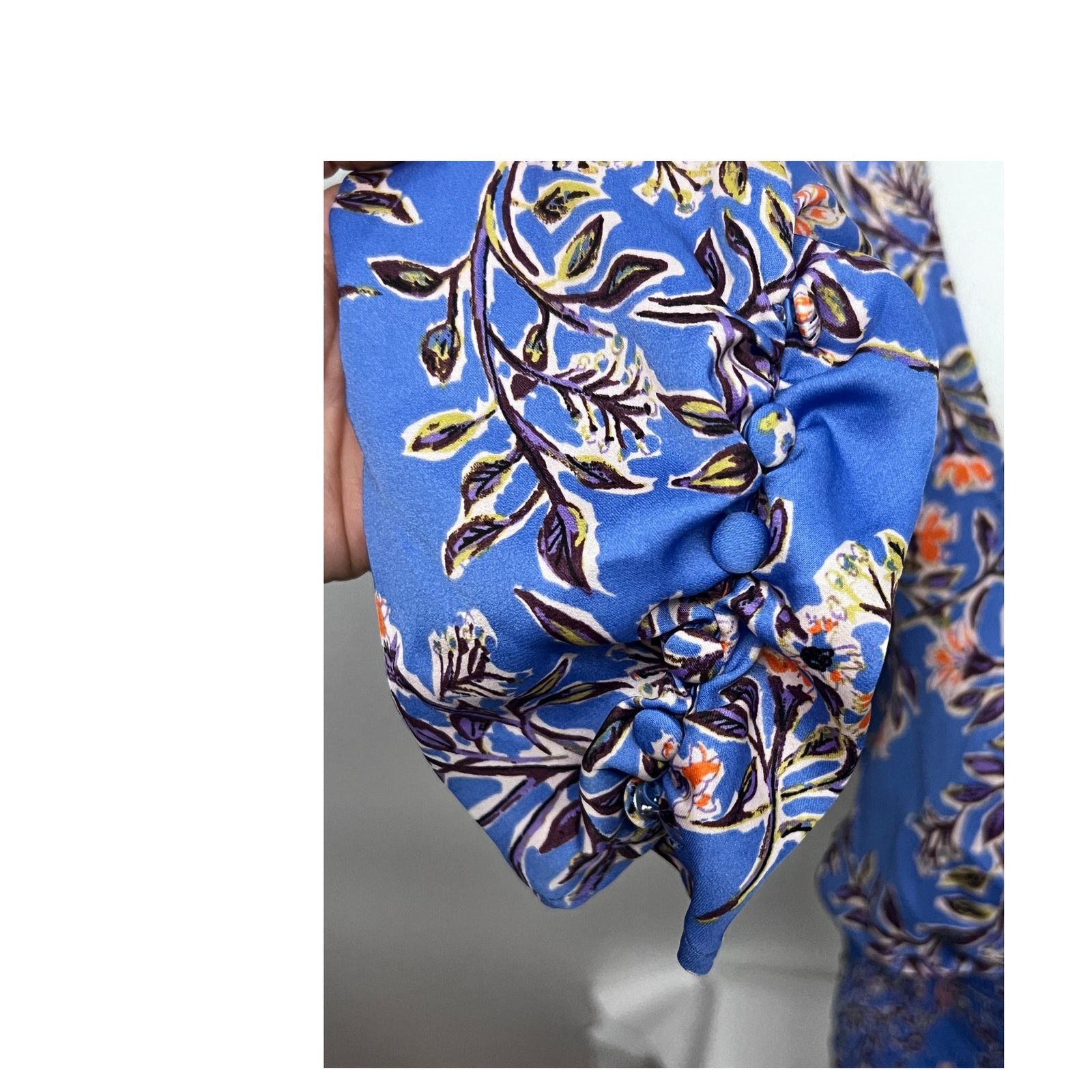 Free People Free People Santiago Blue Floral Boho Peasant Crop Top Large Size L / US 10 / IT 46 - 5 Thumbnail
