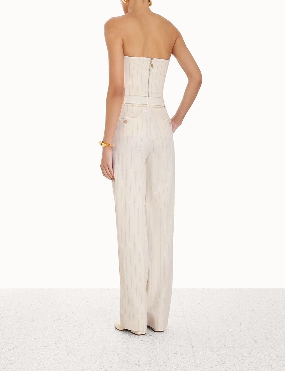 Zimmermann oc11z0225 Luminosity Pinstripe Bustier in Ivory Size L / US 10 / IT 46 - 5 Thumbnail