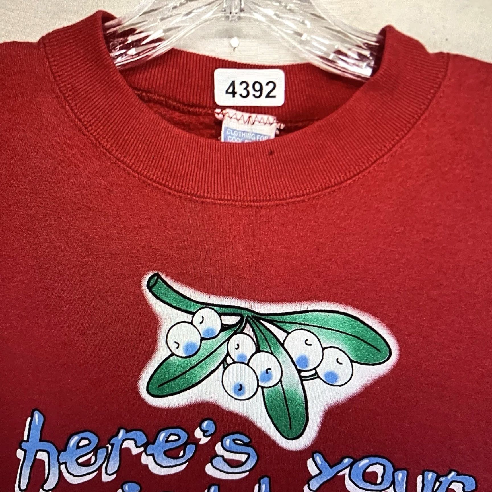 Vintage Vintage Christmas Sweatshirt Adult Large 90s Mistletoe Holiday Humor KISS ME Size US L / EU 52-54 / 3 - 5 Thumbnail