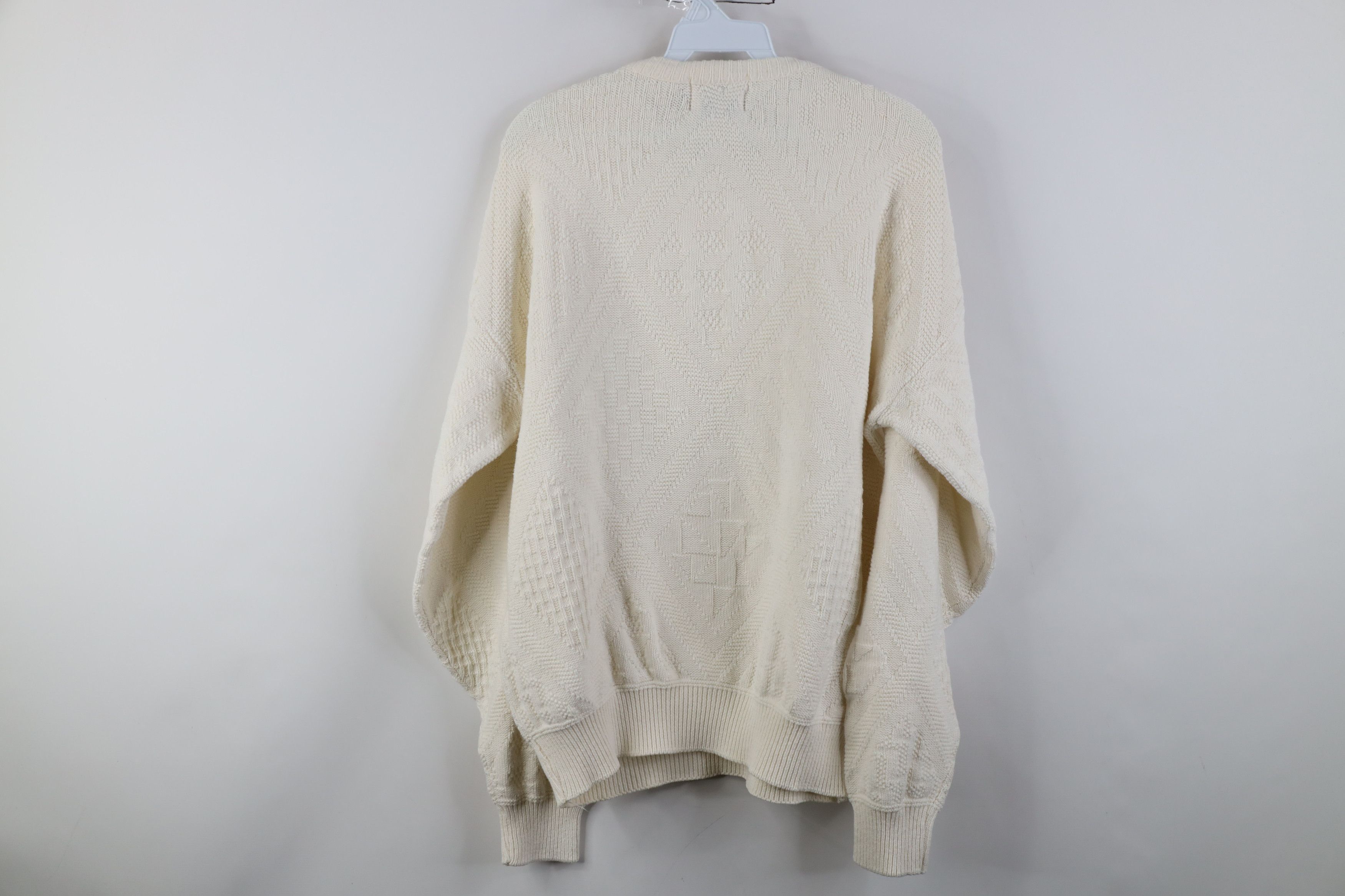 Vintage Vintage 90s Streetwear Geometric Knit Crewneck Sweater USA Size L / US 10 / IT 46 - 9 Thumbnail