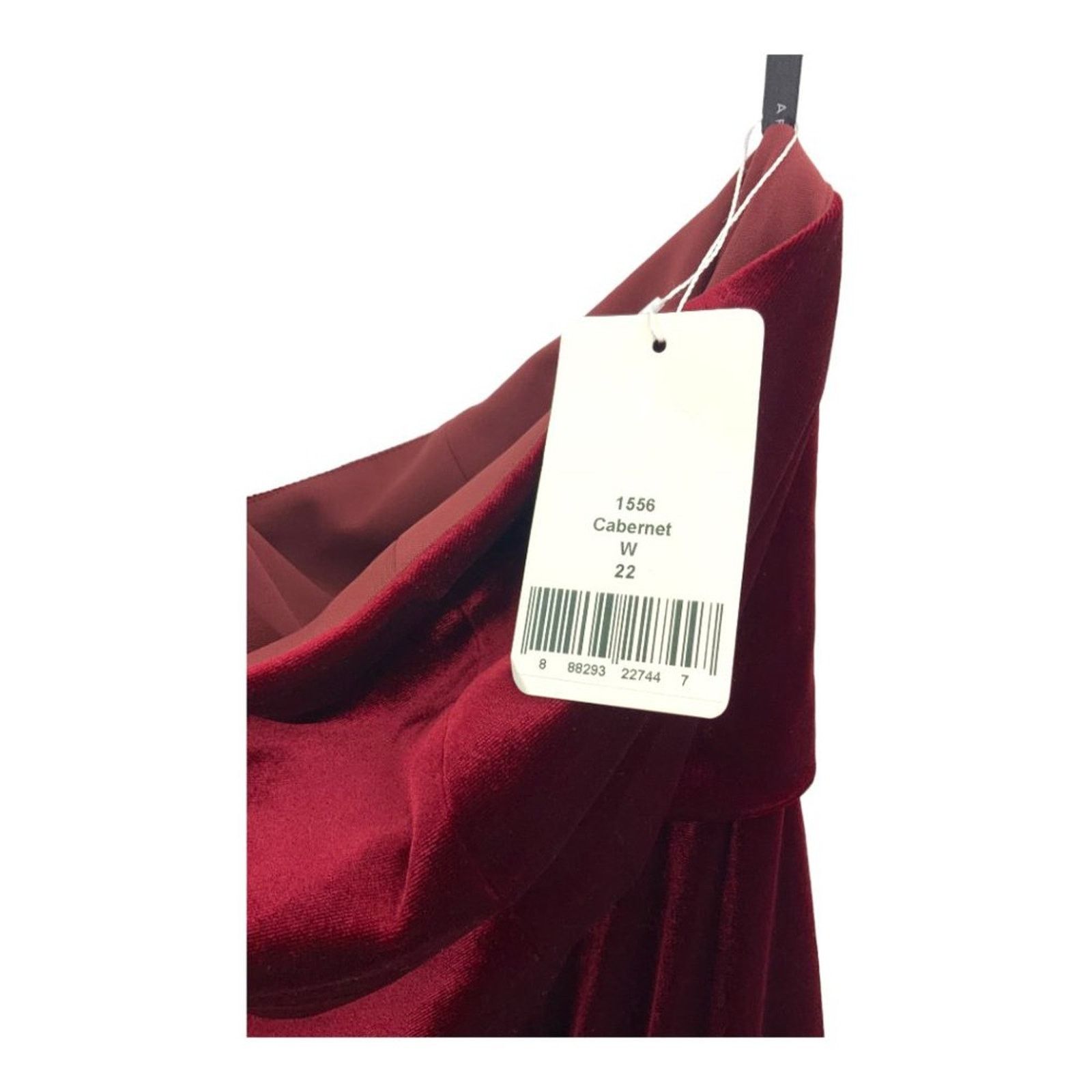 After Six After Six One-Shoulder Cabernet Velvet Gown Size 22W NWT Size 3XL / US 20-22 - 3 Thumbnail