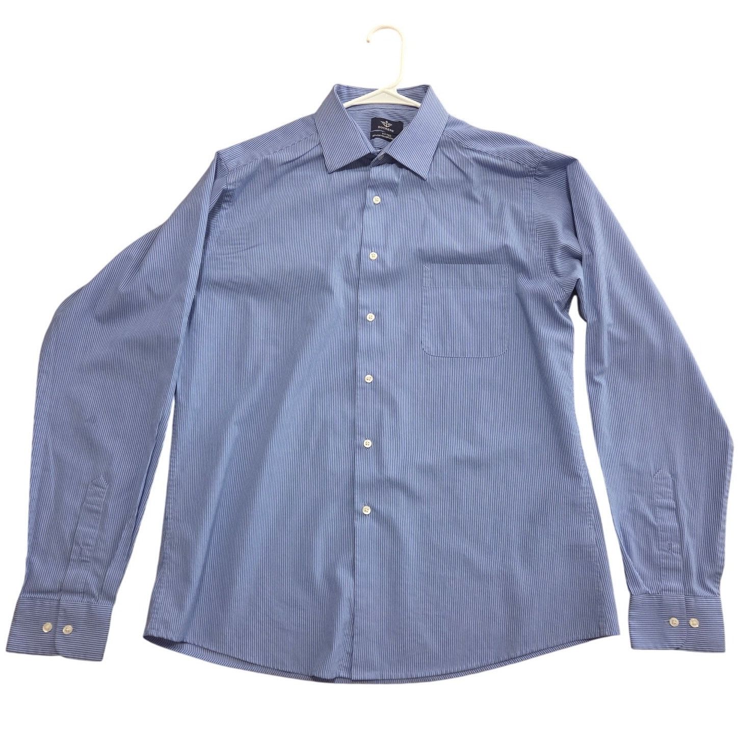 Dockers Dockers Men's Large Blue Striped Button-Up Dress Shirt Size US L / EU 52-54 / 3 - 1 Thumbnail
