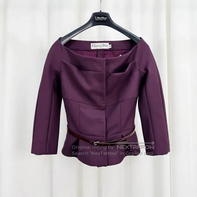 Dior Dior Wine Red Wool Blend Ladies Jacket . Size S / US 4 / IT 40 - 1 Thumbnail