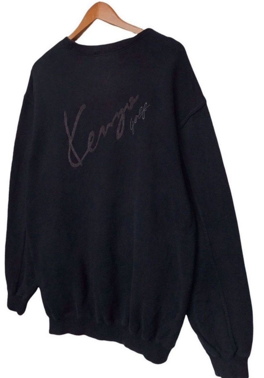 Kenzo Vintage Kenzo Signature Logo Black Baggy Boxy Sweatshirt Size US L / EU 52-54 / 3 - 4 Thumbnail