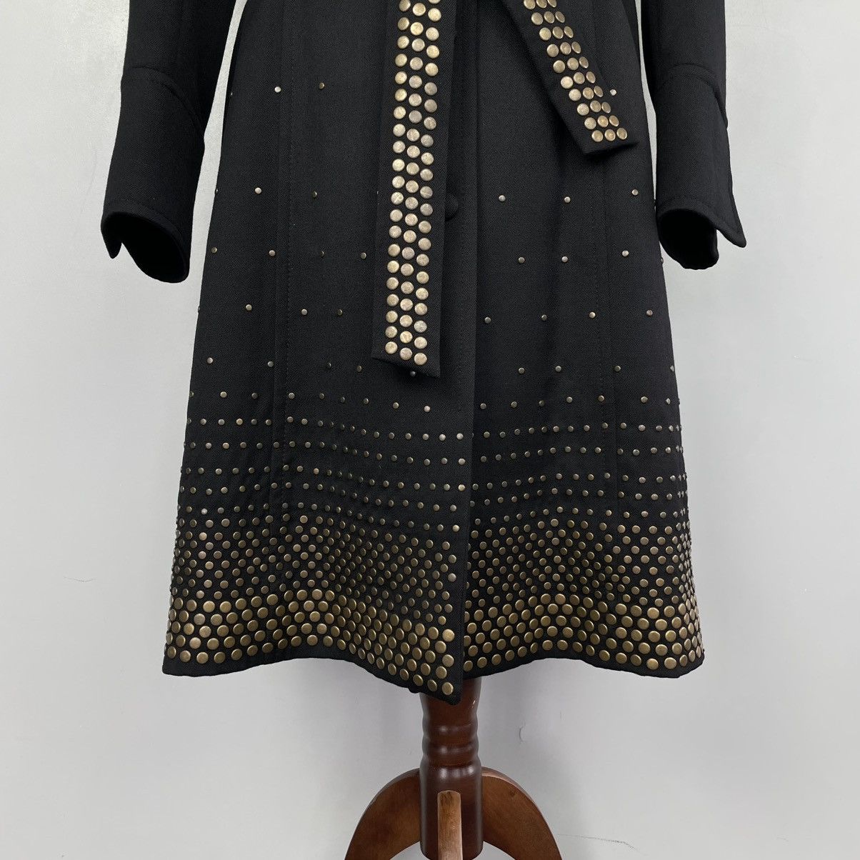 Roberto Cavalli Roberto Cavalli Black Gold Studded Wool Trench Coats SZ42 Size M / US 6-8 / IT 42-44 - 5 Thumbnail
