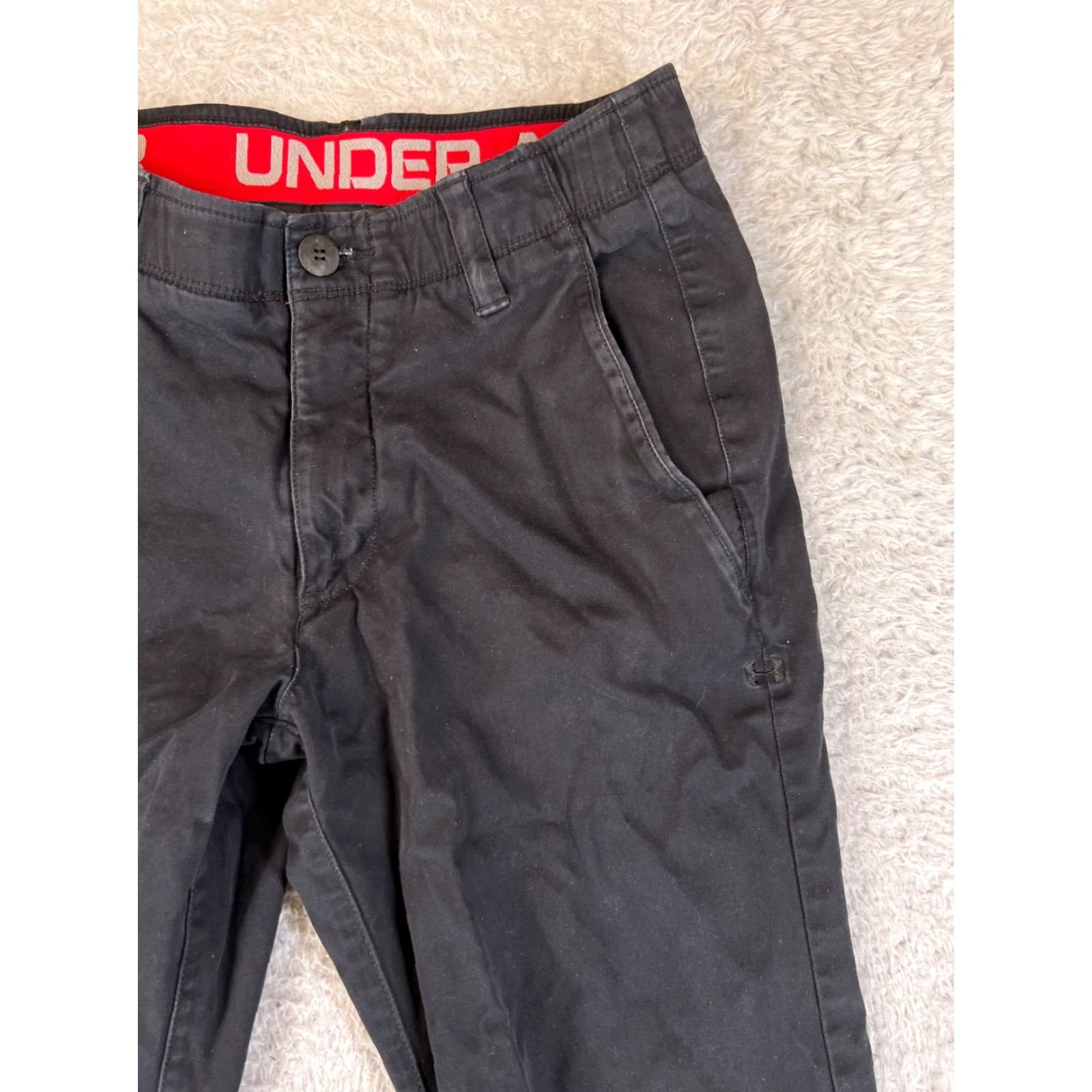 Under Armour Under Armour Pants Mens Regular 28 Black Cotton Blend Stretch Zip Fly Chino Golf Casual Sports Men’s Activewear Size US 28 / EU 44 - 2 Thumbnail
