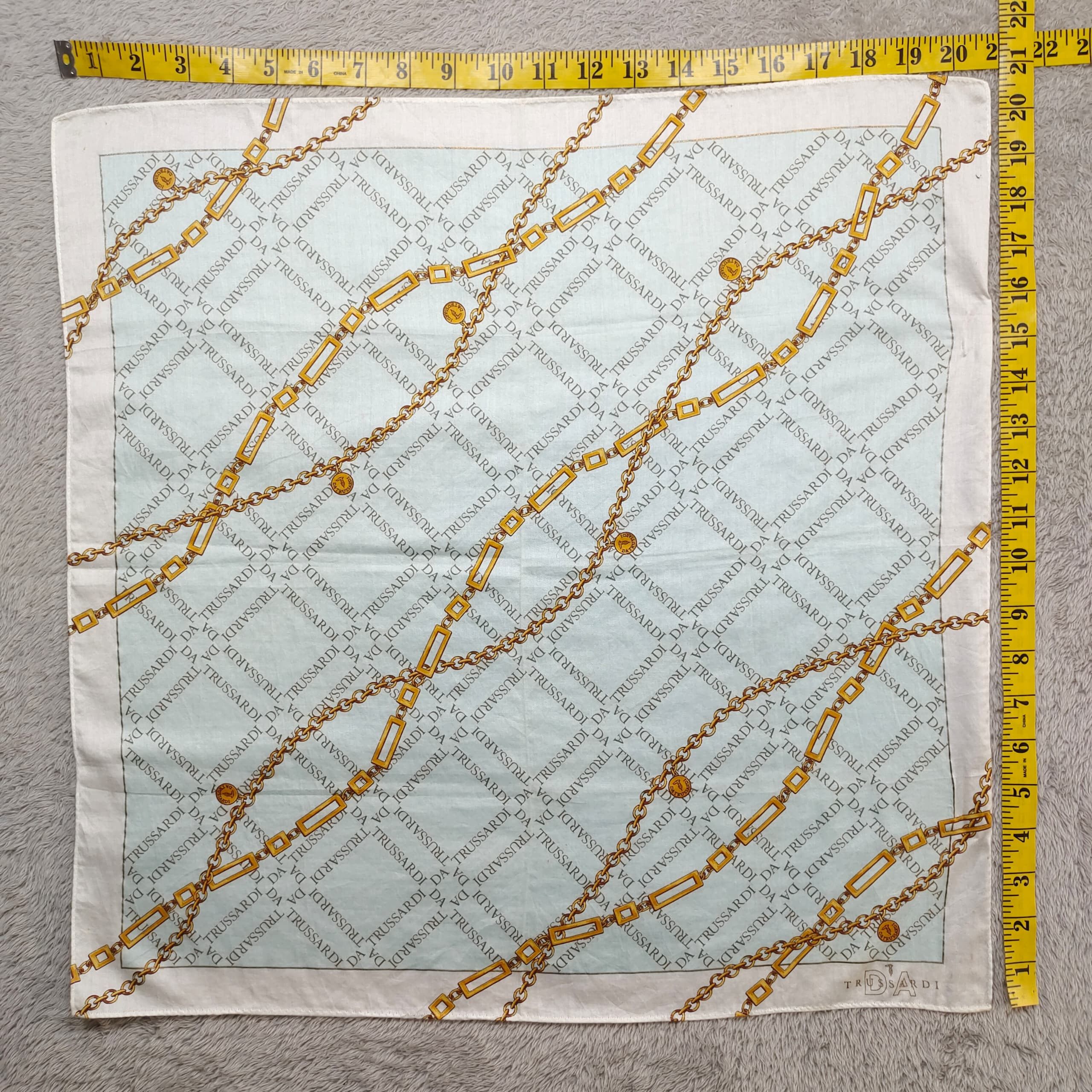 Trussardi Vintage Trussardi Gold Chain Link Pattern Neckerchief Size ONE SIZE - 6 Thumbnail