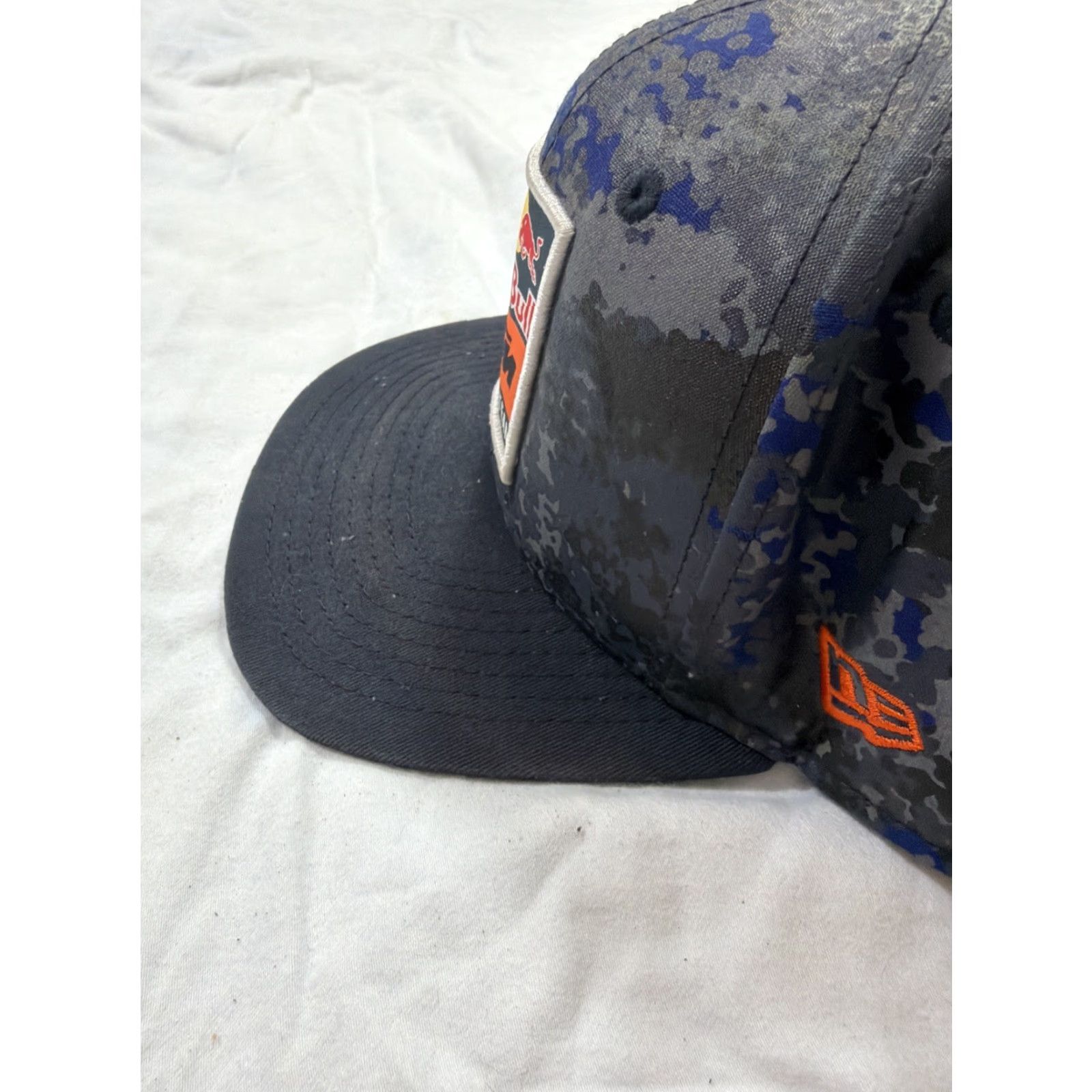 New Era VINTAGE? New Era RedBull KTM Racing Team Camp SnapBack Baseball Hat Blue Orange Stains Size ONE SIZE - 7 Thumbnail