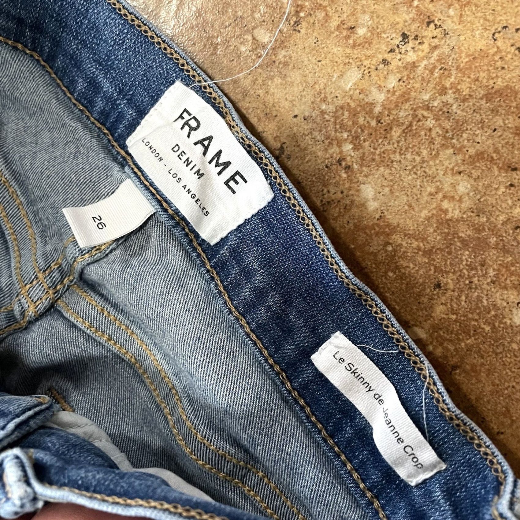 Frame VINTAGE FRAME Denim Jeans Womens 26 Blue Distressed Le Skinny de Jeanne Crop Slim 5-Pocket Womens Jeans Size 26" / US 2 / IT 38 - 3 Thumbnail