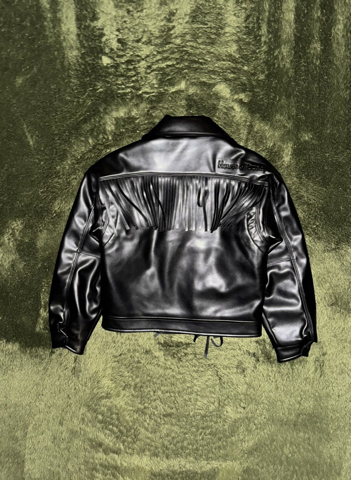 House of Sunny [XS] House of Sunny Cropped Fringe Faux Leather Jacket Black Size XS / US 0-2 / IT 36-38 - 8 Thumbnail
